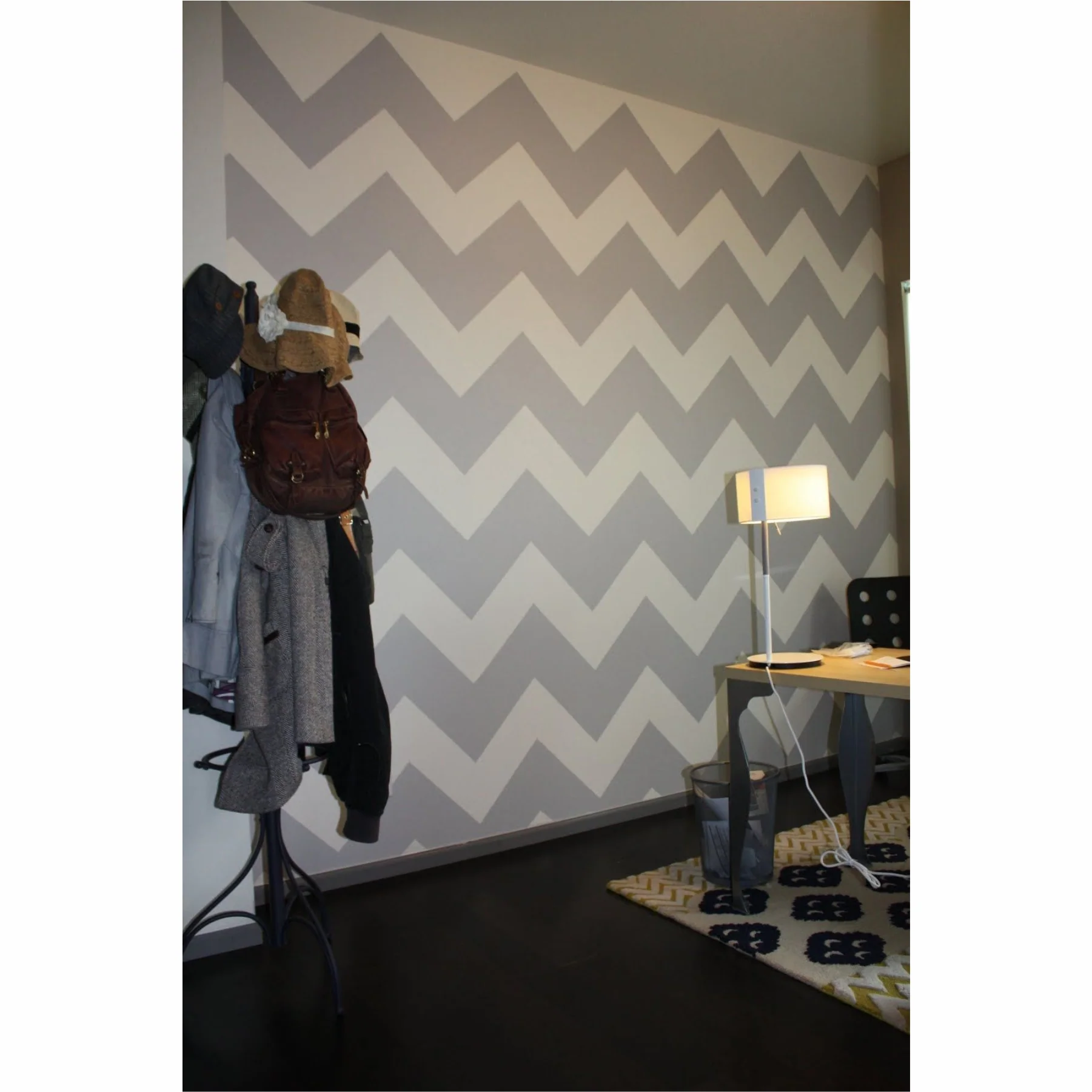 Chevron Pattern Reusable Stencil For Canvas And Wall Painting.ID#212F - Image 7