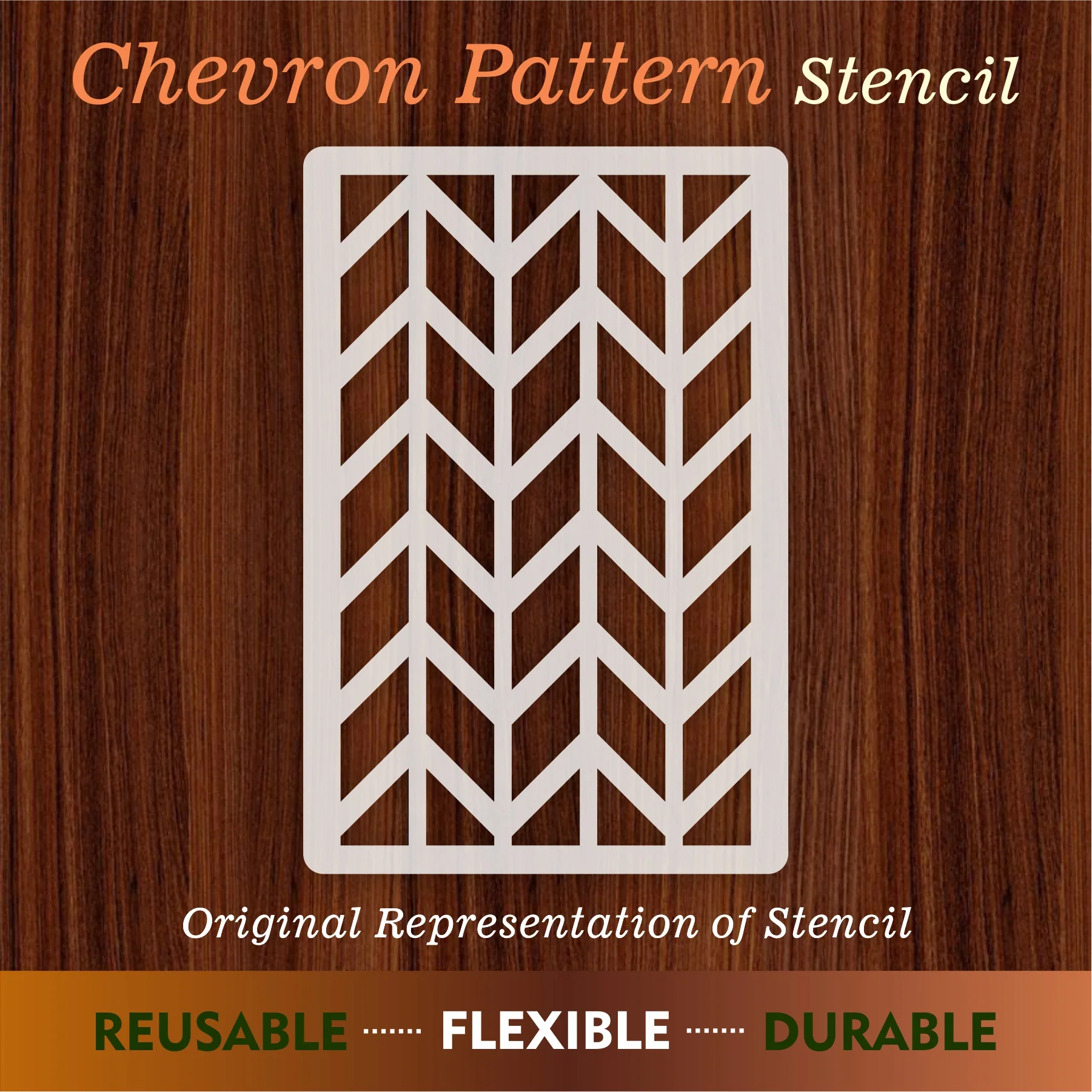 Chevron Pattern Reusable Stencil For Canvas And Wall Painting.ID#212F - Image 8