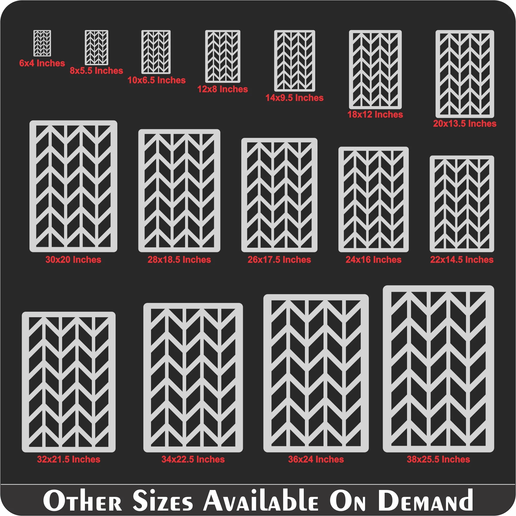 Chevron Pattern Reusable Stencil For Canvas And Wall Painting.ID#212F - Image 9