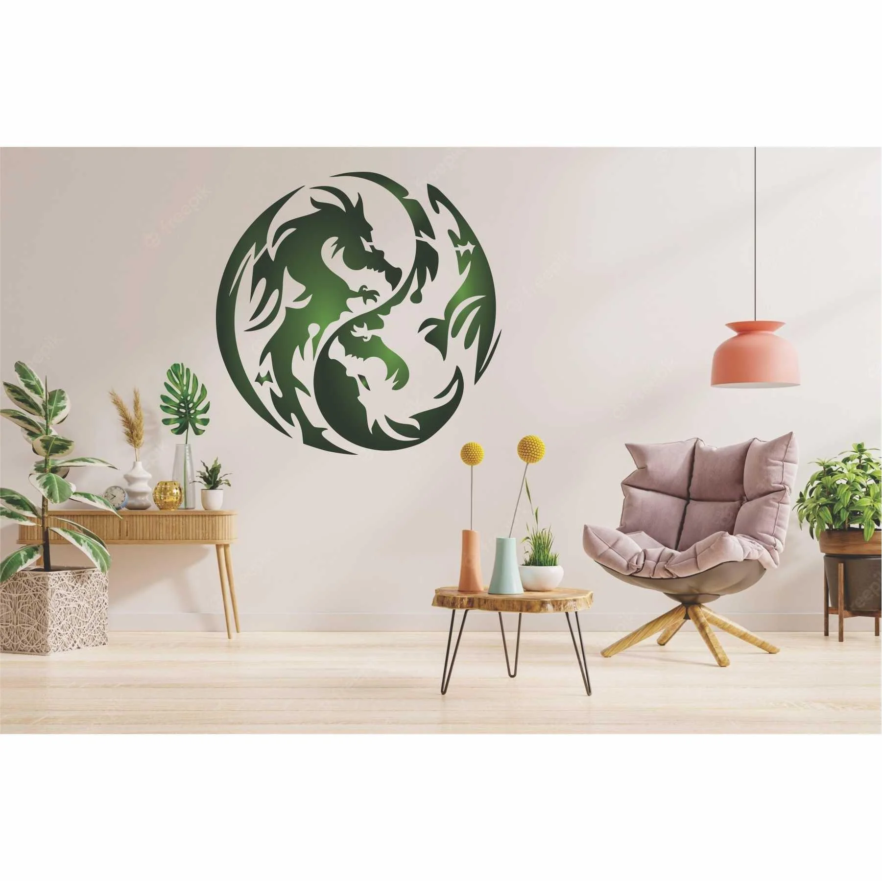 Chinese Dragon Reusable Stencil for Canvas and wall painting.ID# 436 - Image 5