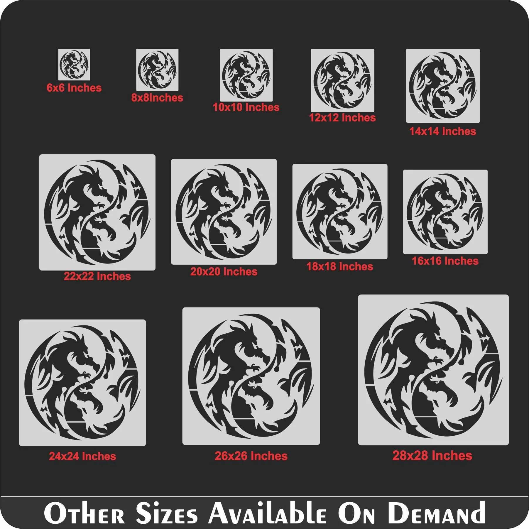 Chinese Dragon Reusable Stencil for Canvas and wall painting.ID# 436 - Image 8