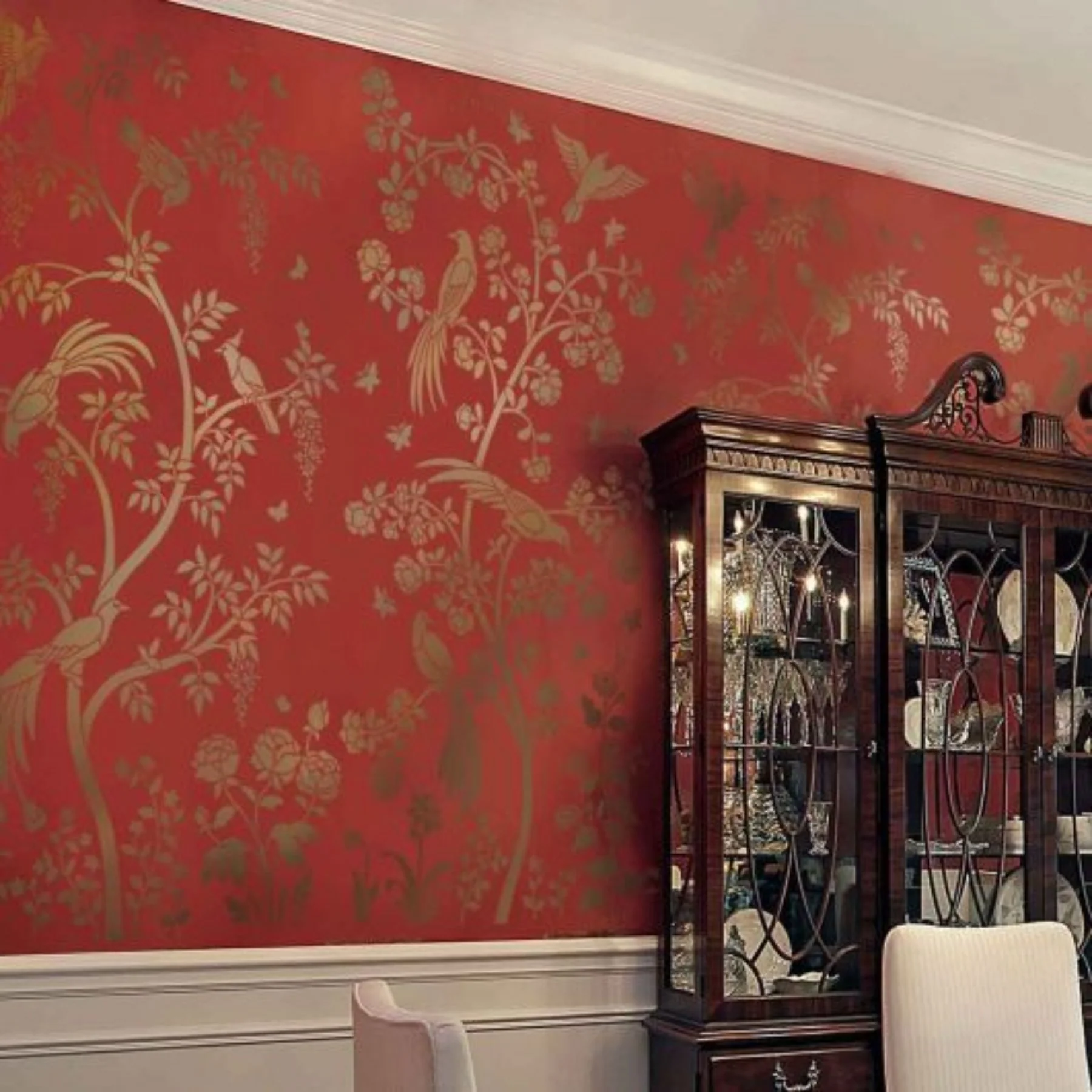 Chinoiserie Stencil Large Floral Wall Stencil,Reusable Flower Painting Stencil for Walls. ID #493 - Image 6