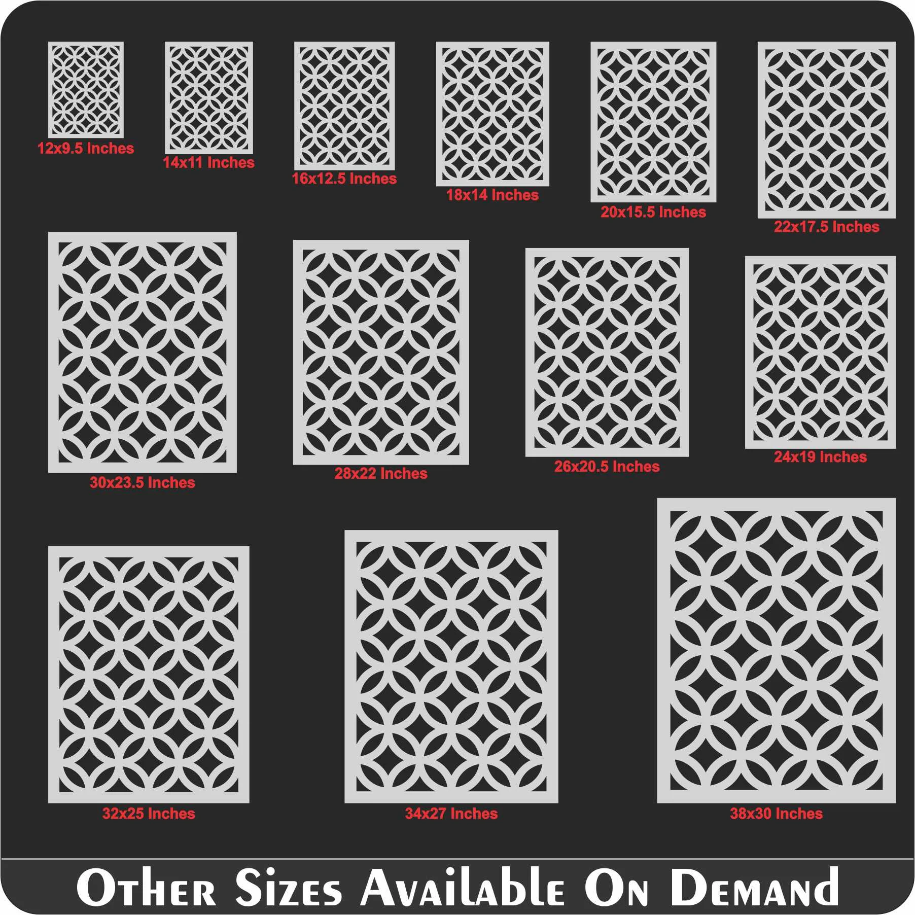 Circule And Diamond Pattern Reusable Stencil For Canvas And Wall Painting.ID#208I - Image 11