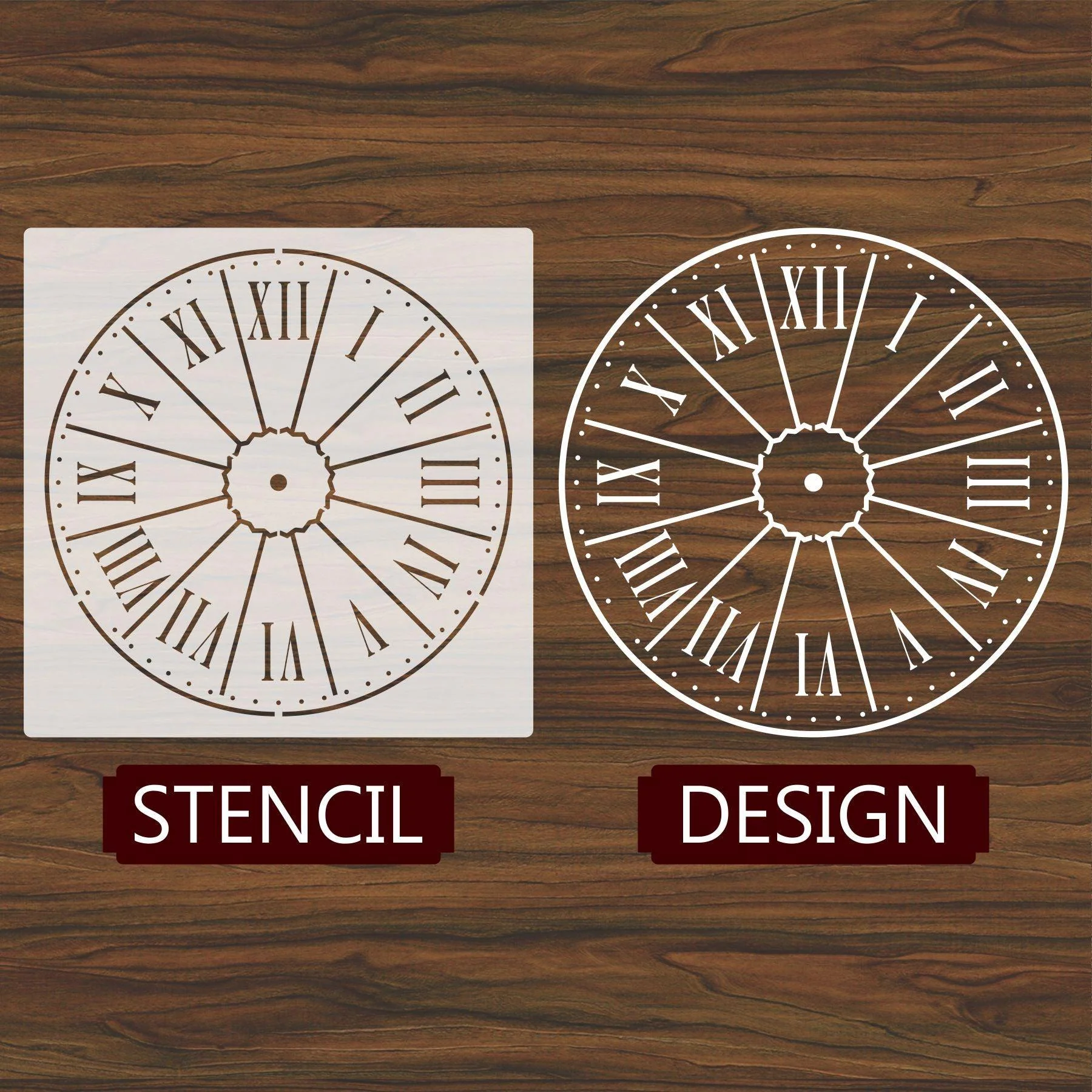 Clock Reusable Stencil For Canvas And Wall Painting - Image 4