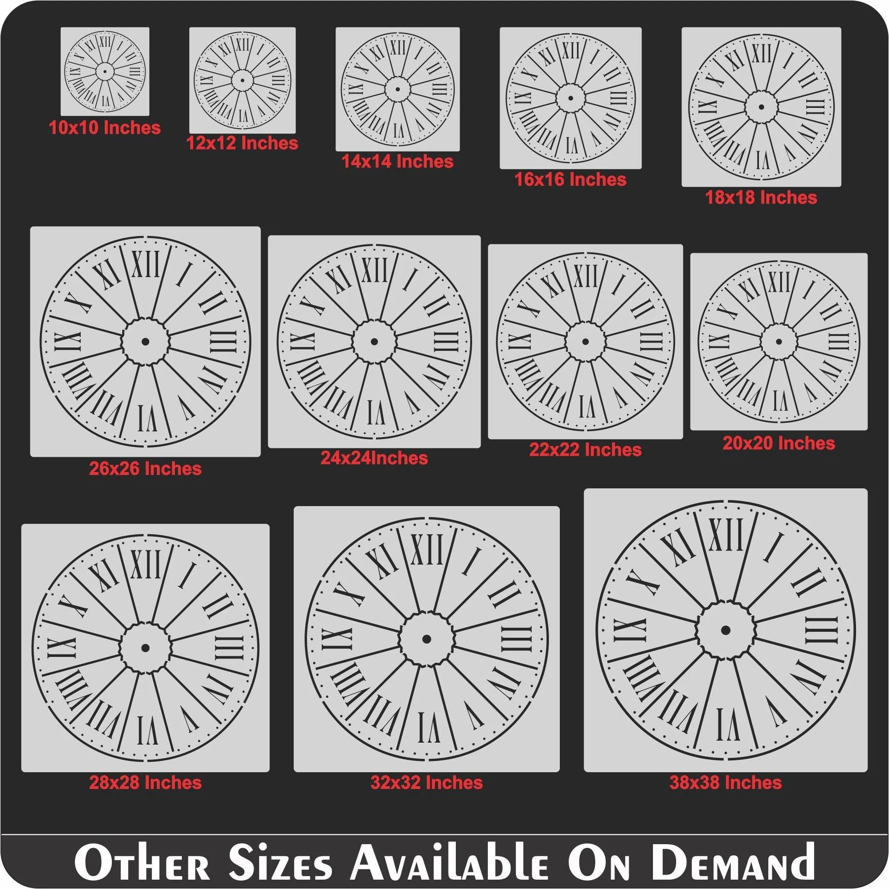 Clock Reusable Stencil For Canvas And Wall Painting - Image 9