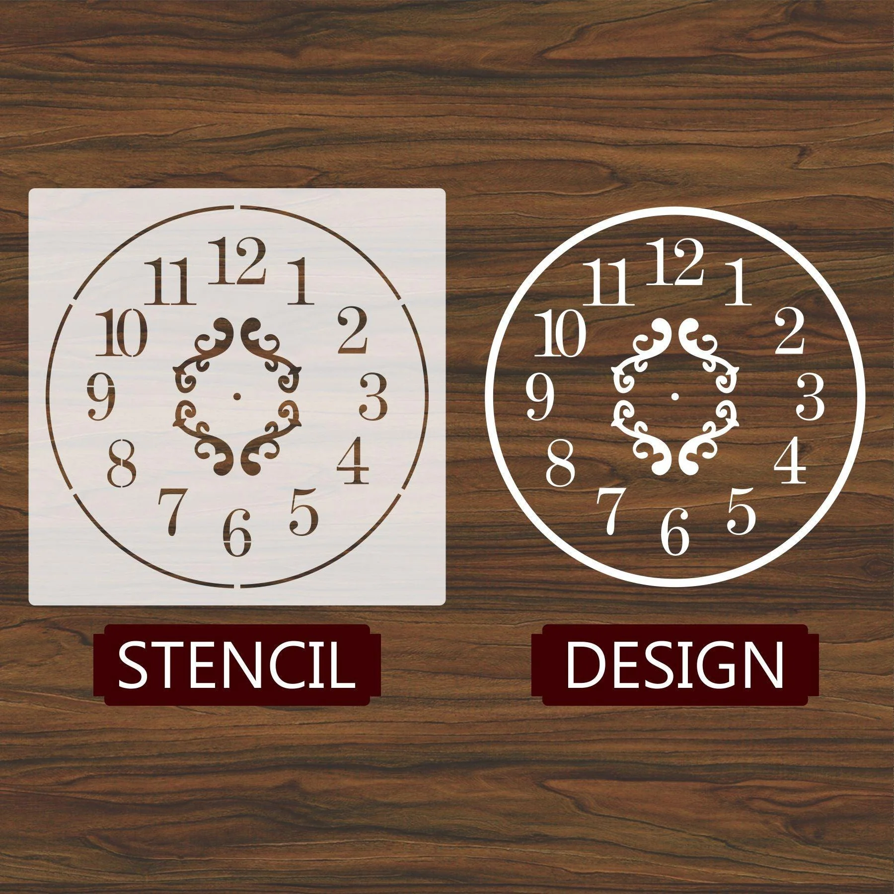 Clock Reusable Stencil For Canvas And Wall Painting - Image 4