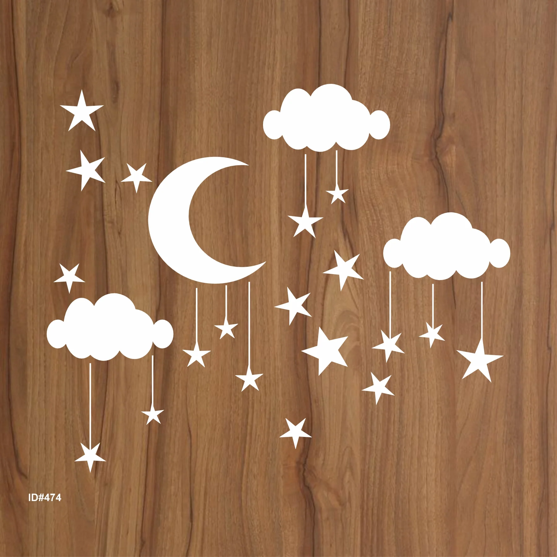 Cloud Reusable Stencil For Canvas And Wall Painting.ID #474 - Image 2