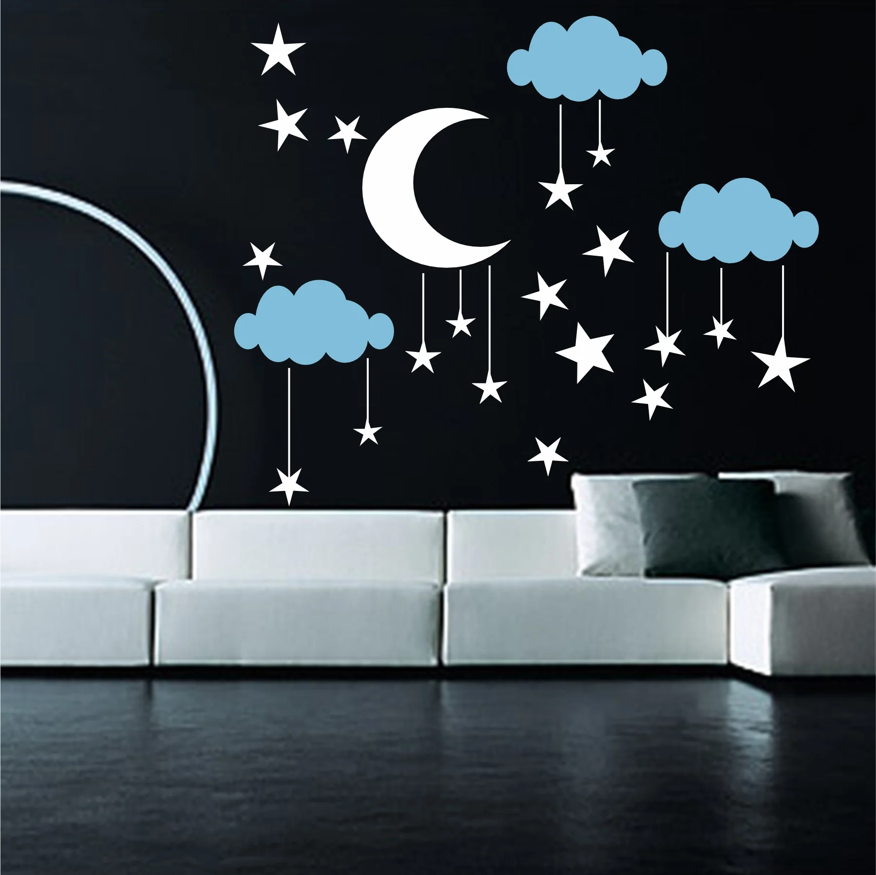 Cloud Reusable Stencil For Canvas And Wall Painting.ID #474 - Image 3