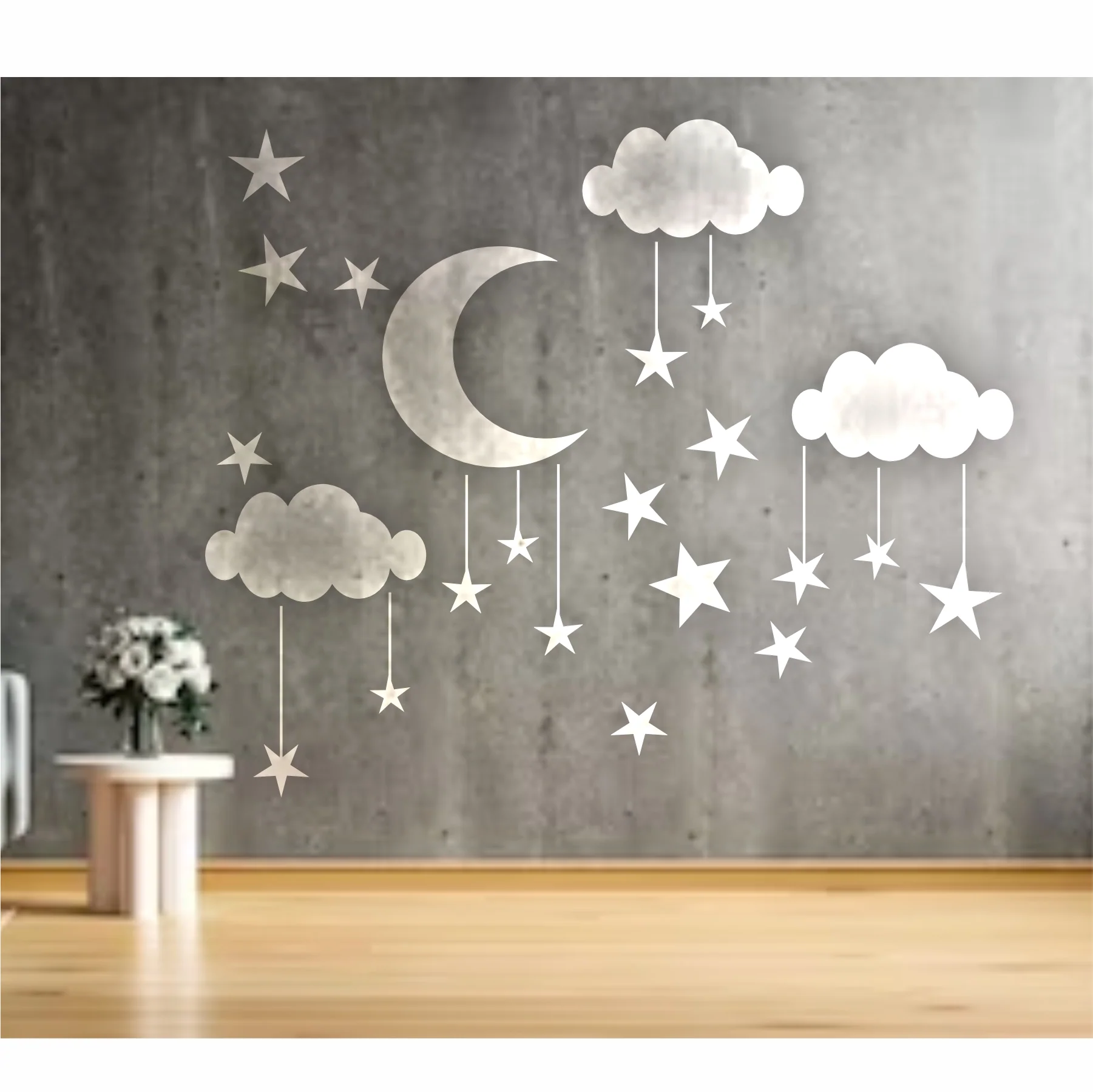Cloud Reusable Stencil For Canvas And Wall Painting.ID #474 - Image 5