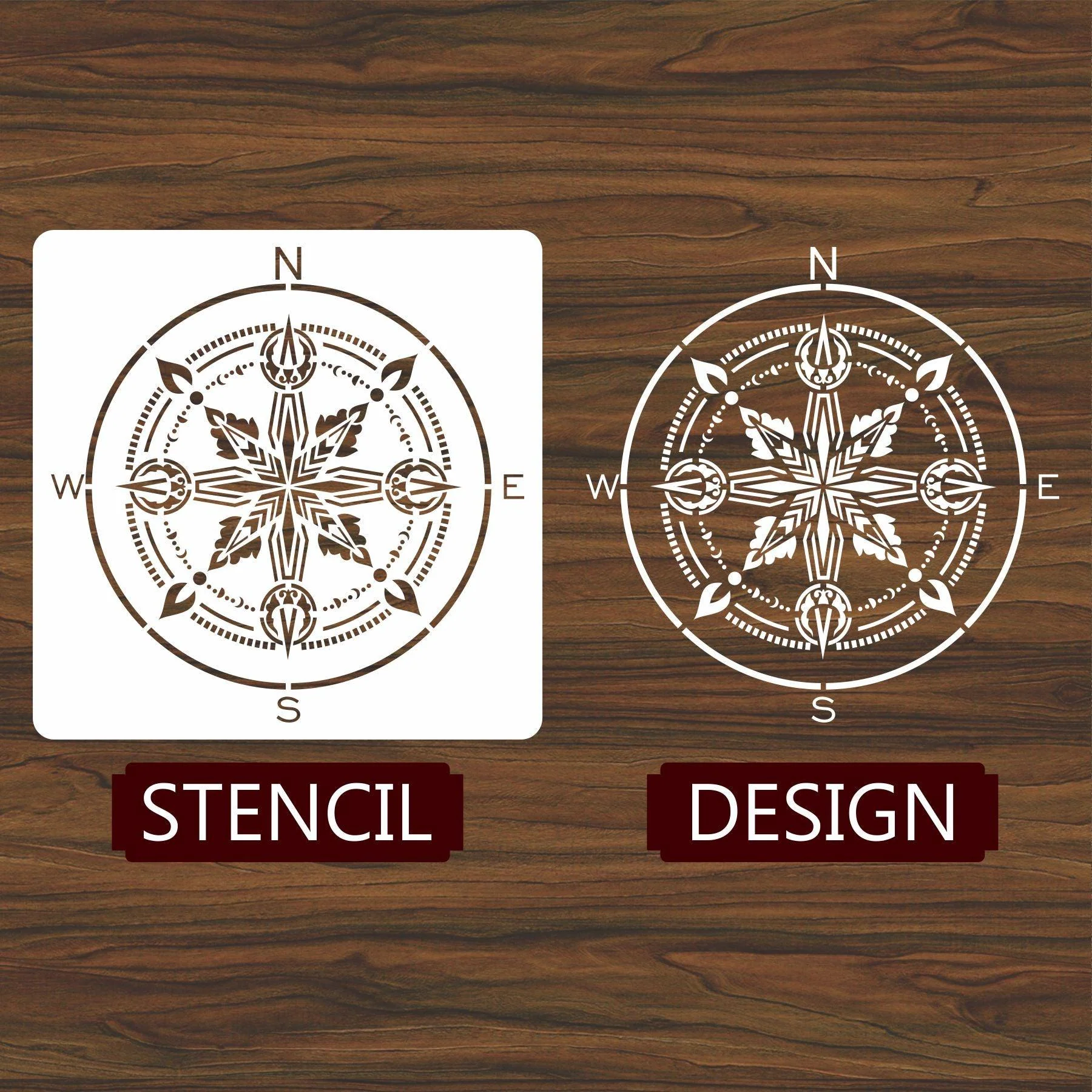 Compass Mandala Reusable Stencil For Canvas And Wall Painting - Image 3