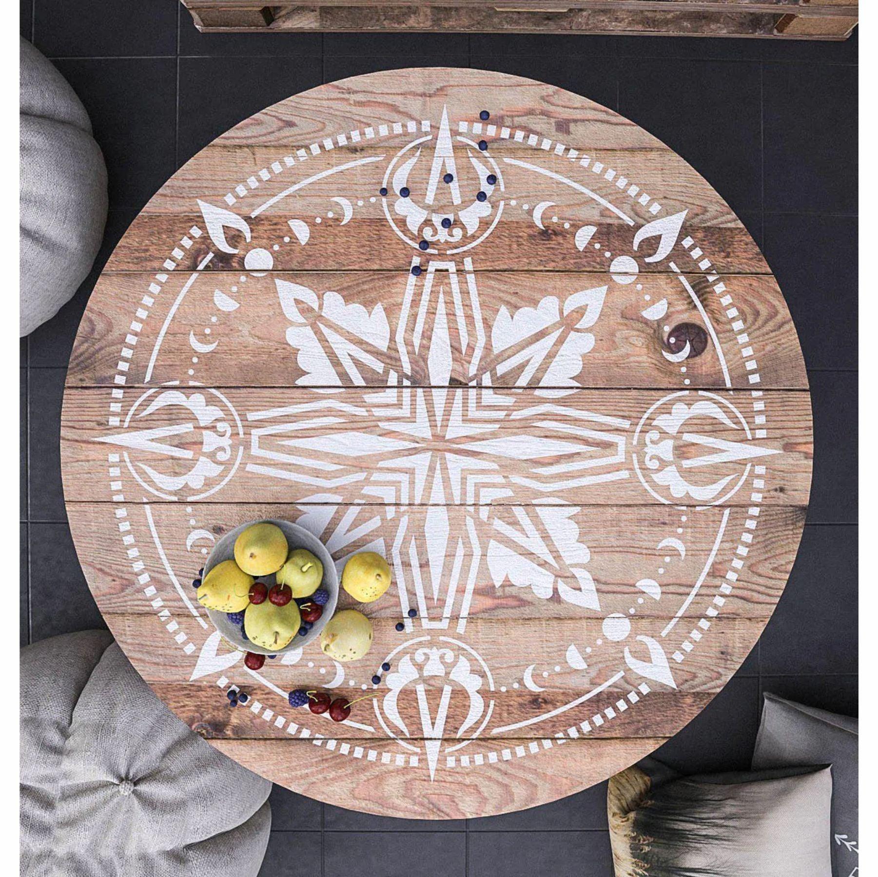 Compass Mandala Reusable Stencil For Canvas And Wall Painting - Image 4
