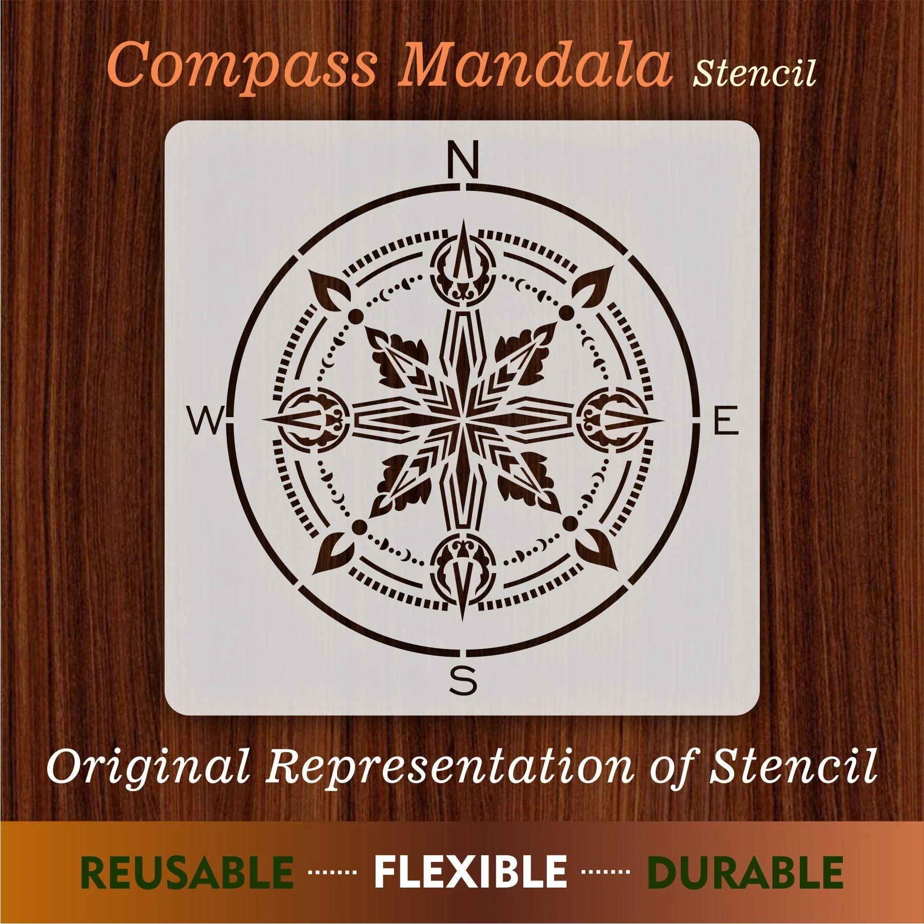 Compass Mandala Reusable Stencil For Canvas And Wall Painting - Image 8