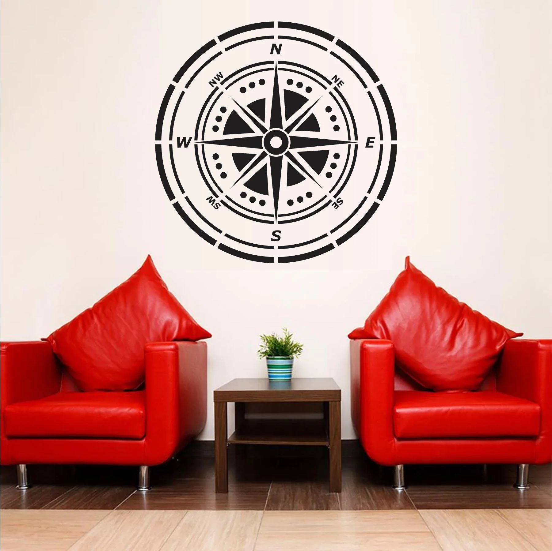 Compass Reusable Stencil For Canvas And Wall Painting - Image 4