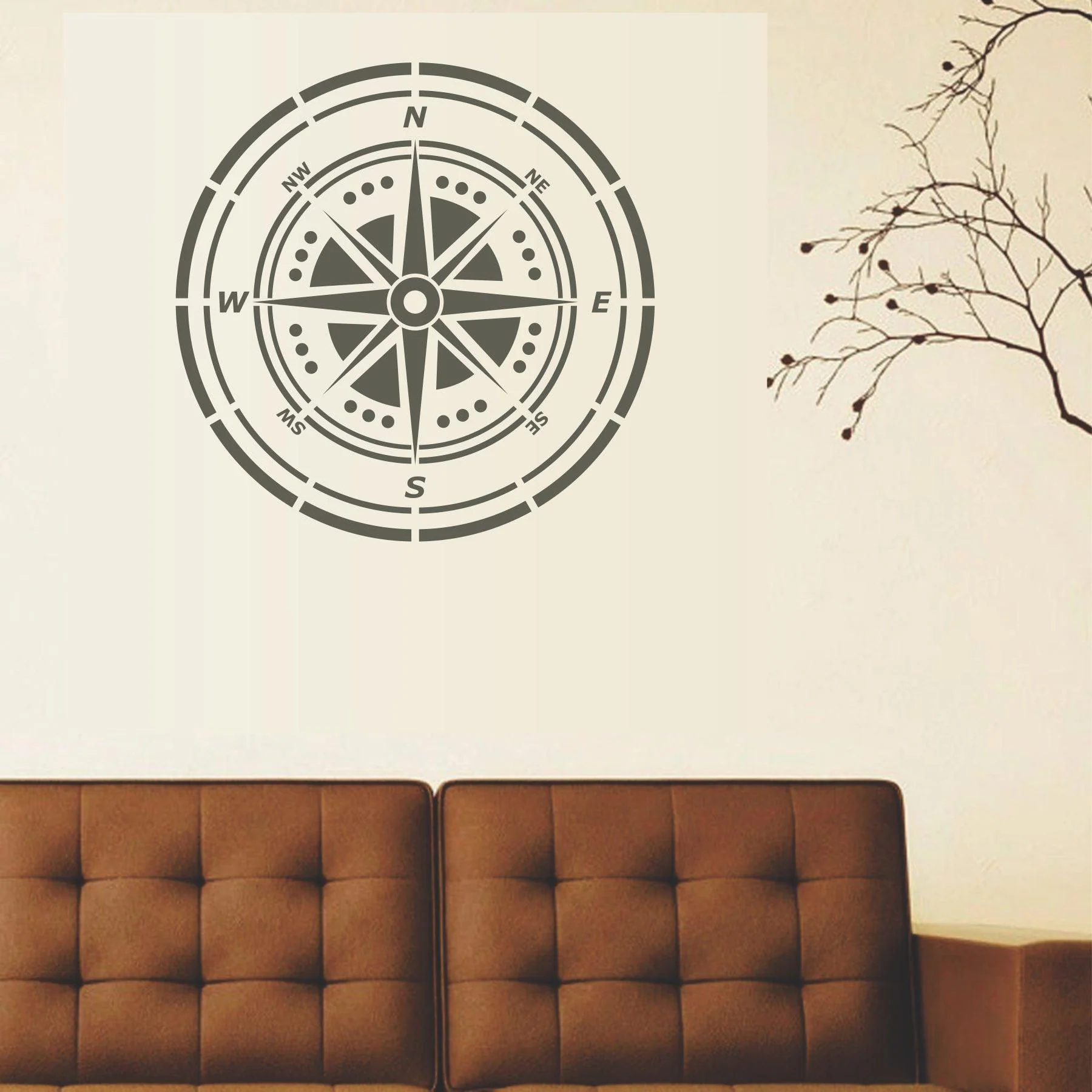 Compass Reusable Stencil For Canvas And Wall Painting - Image 5