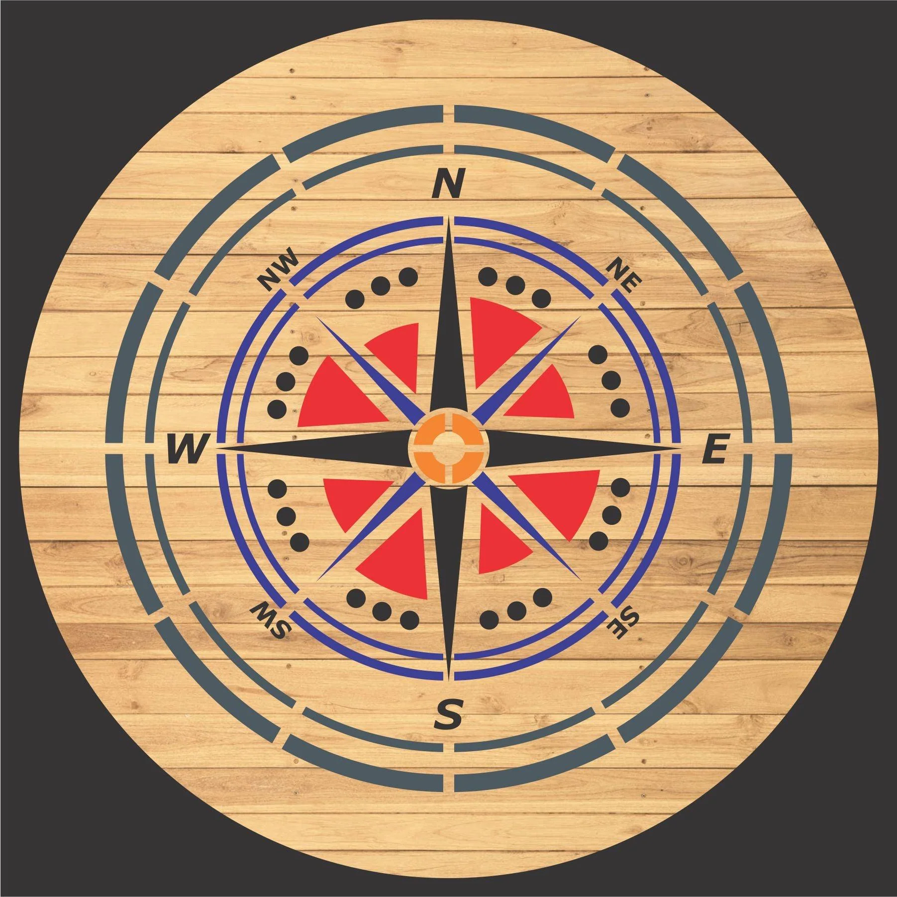 Compass Reusable Stencil For Canvas And Wall Painting - Image 6
