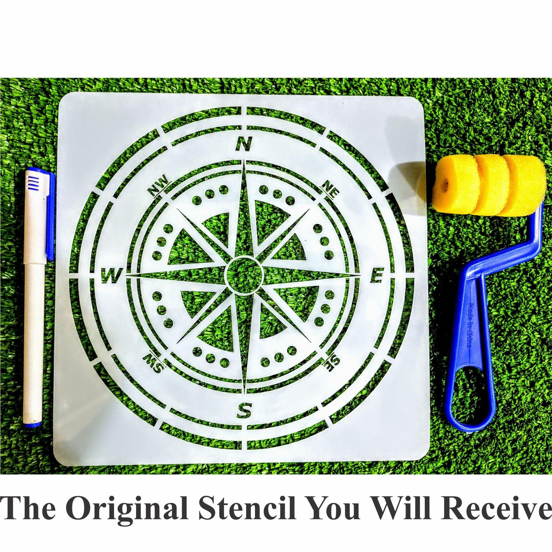 Compass Reusable Stencil For Canvas And Wall Painting - Image 7