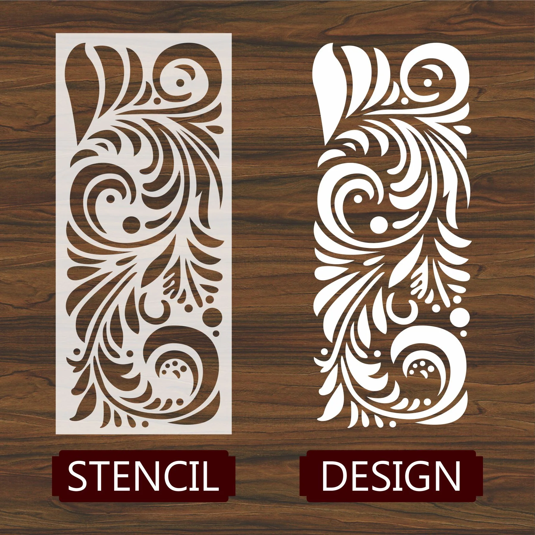 Swill Bonzaa Pattern Reusable Stencil For Canvas And Wall Painting.ID#224 - Image 5