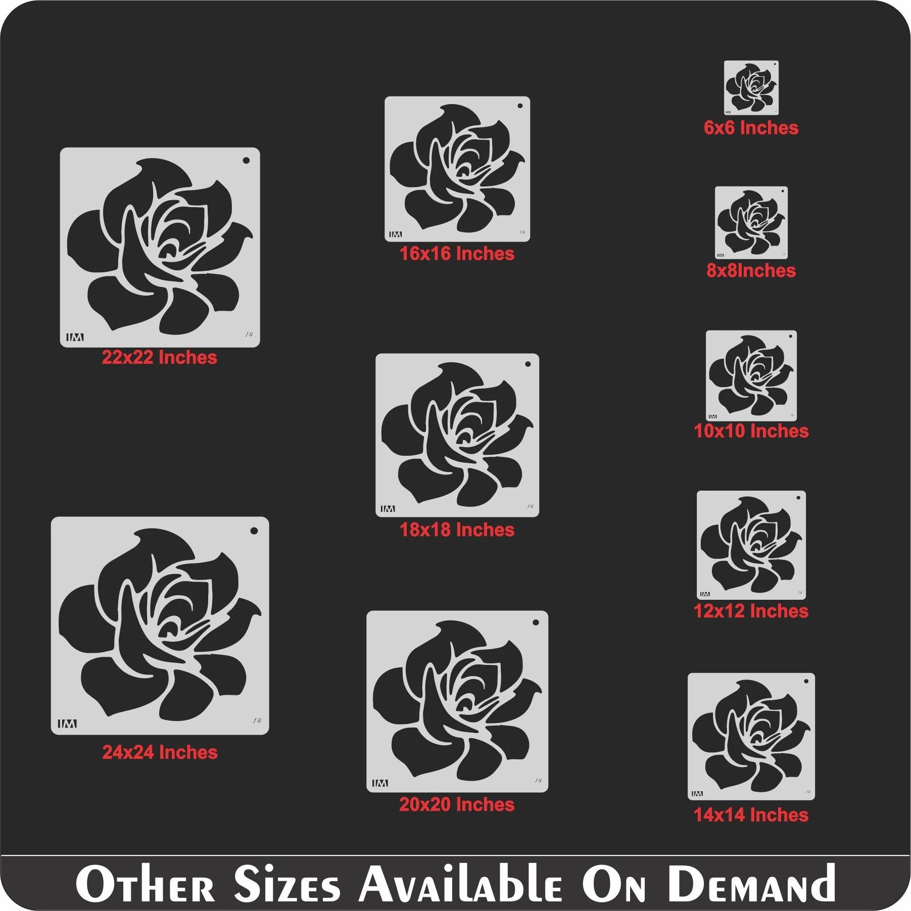 Flower Reusable Stencil For Canvas And Wall Painting.ID#14 - Image 4