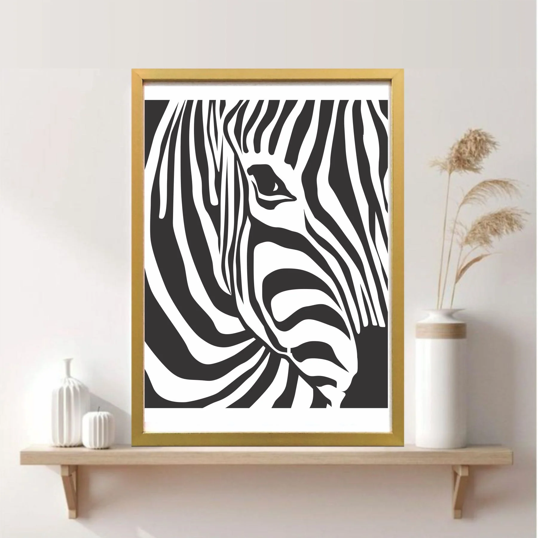 Zebra Face Reusable Stencil For Canvas And Wall Painting.ID#222 - Image 5