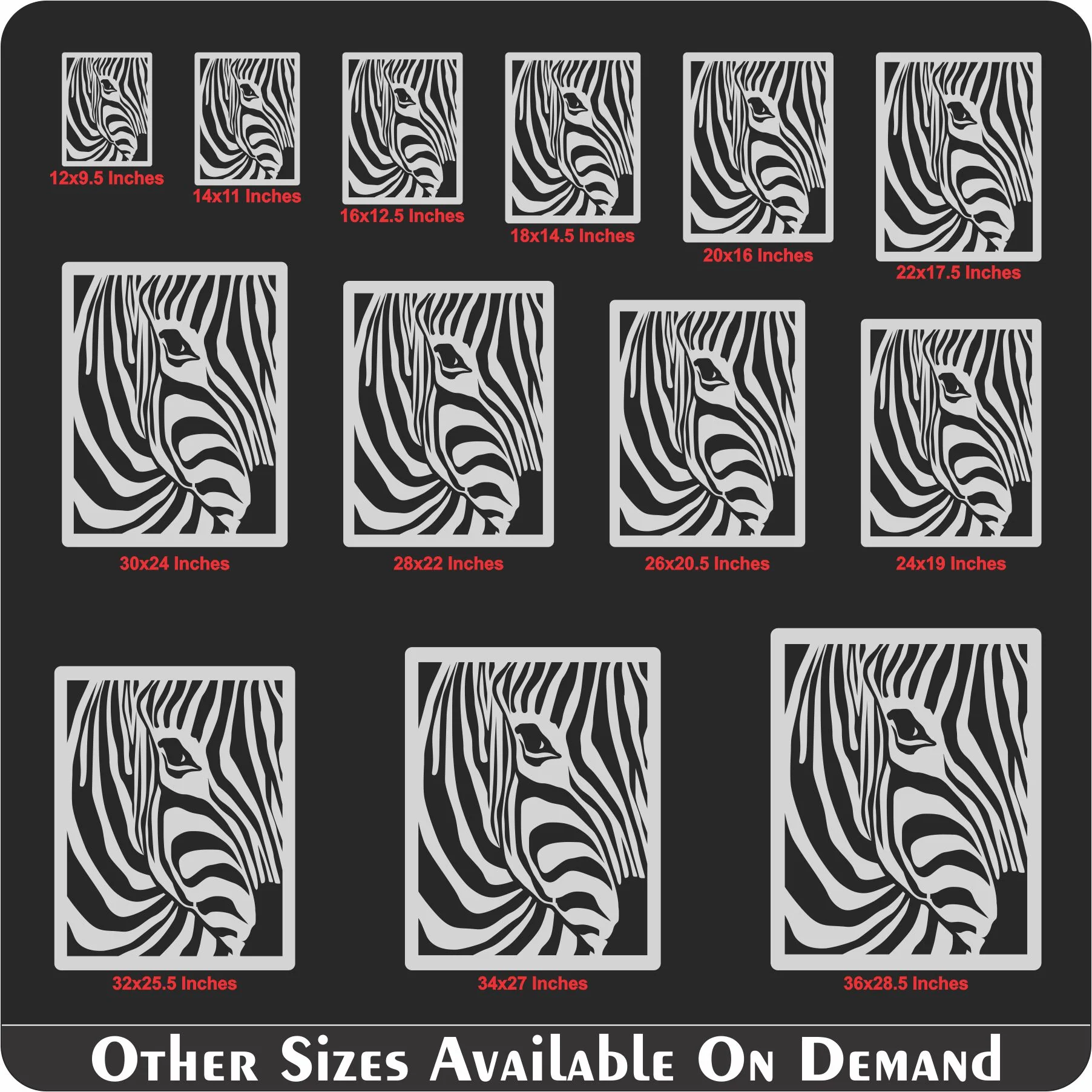 Zebra Face Reusable Stencil For Canvas And Wall Painting.ID#222 - Image 7