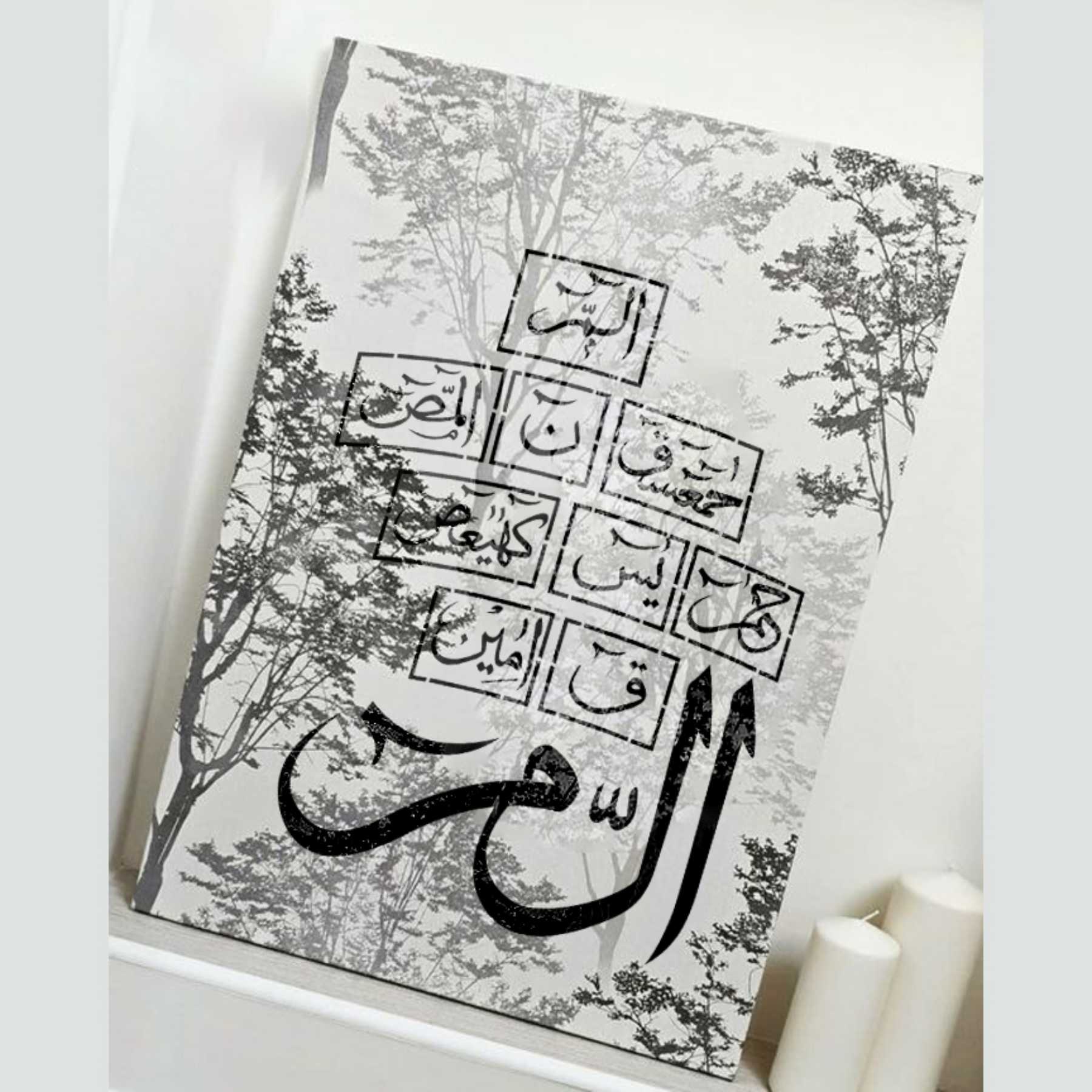 Loh e Qurani Calligraphy Islamic Reusable Stencil for Canvas and wall painting.ID#4263 - Image 5
