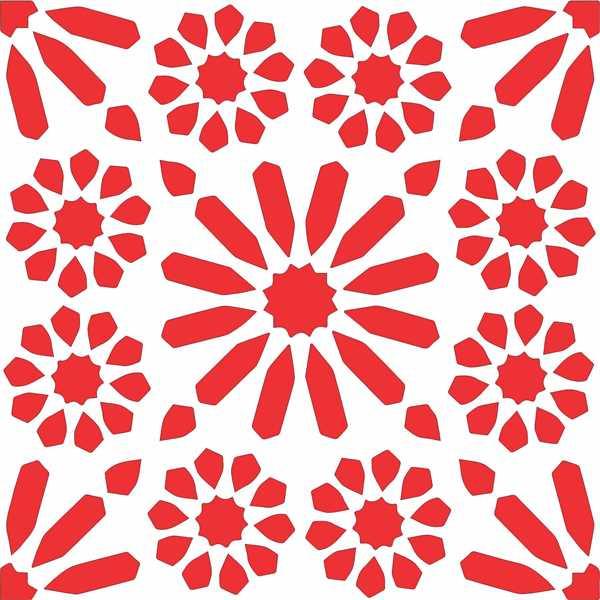 Cordelia Tile  Reusable Stencil for Canvas and wall painting.ID#154 - Image 4