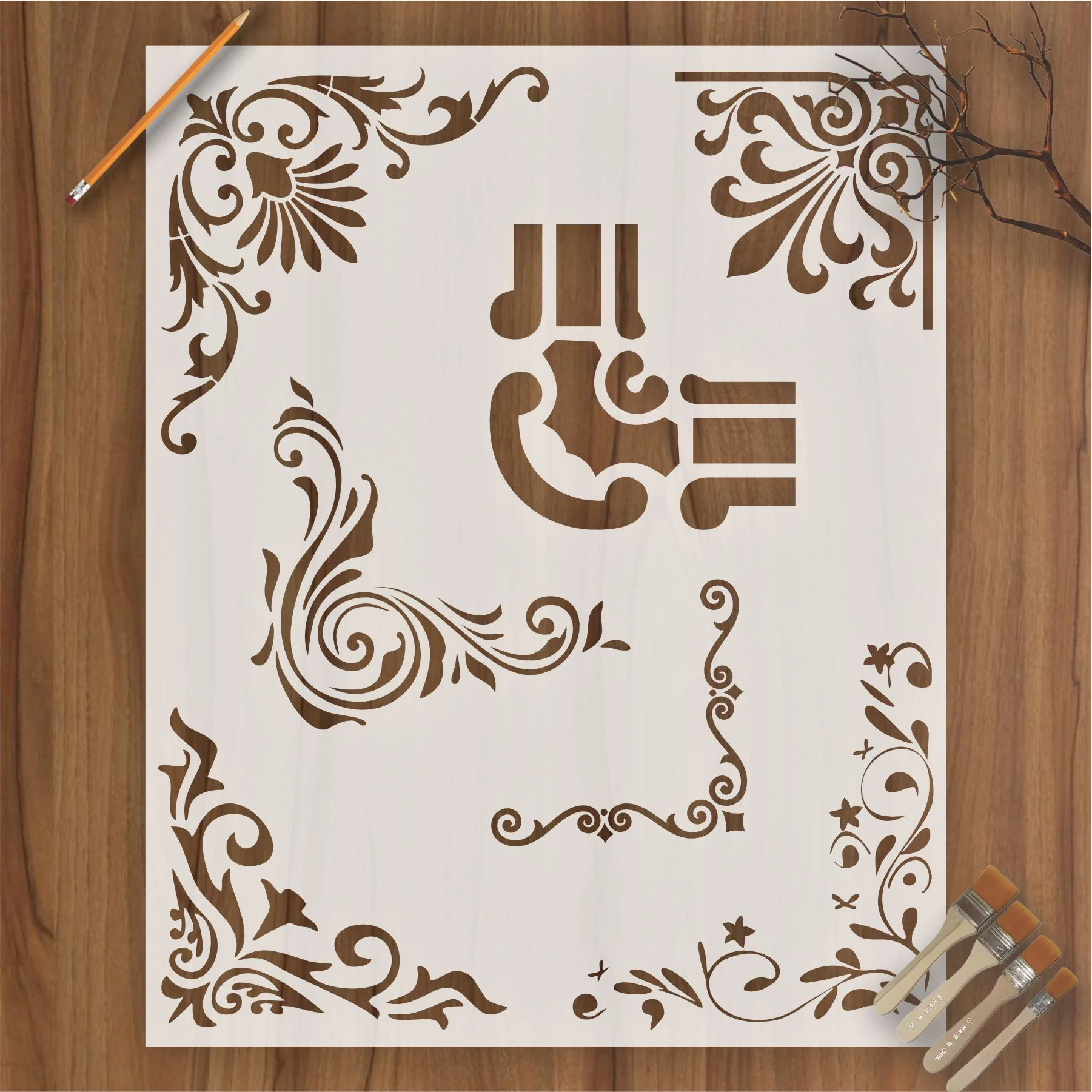 Corner Stencil For Canvas And Wall Painting.ID #483 - Image 2