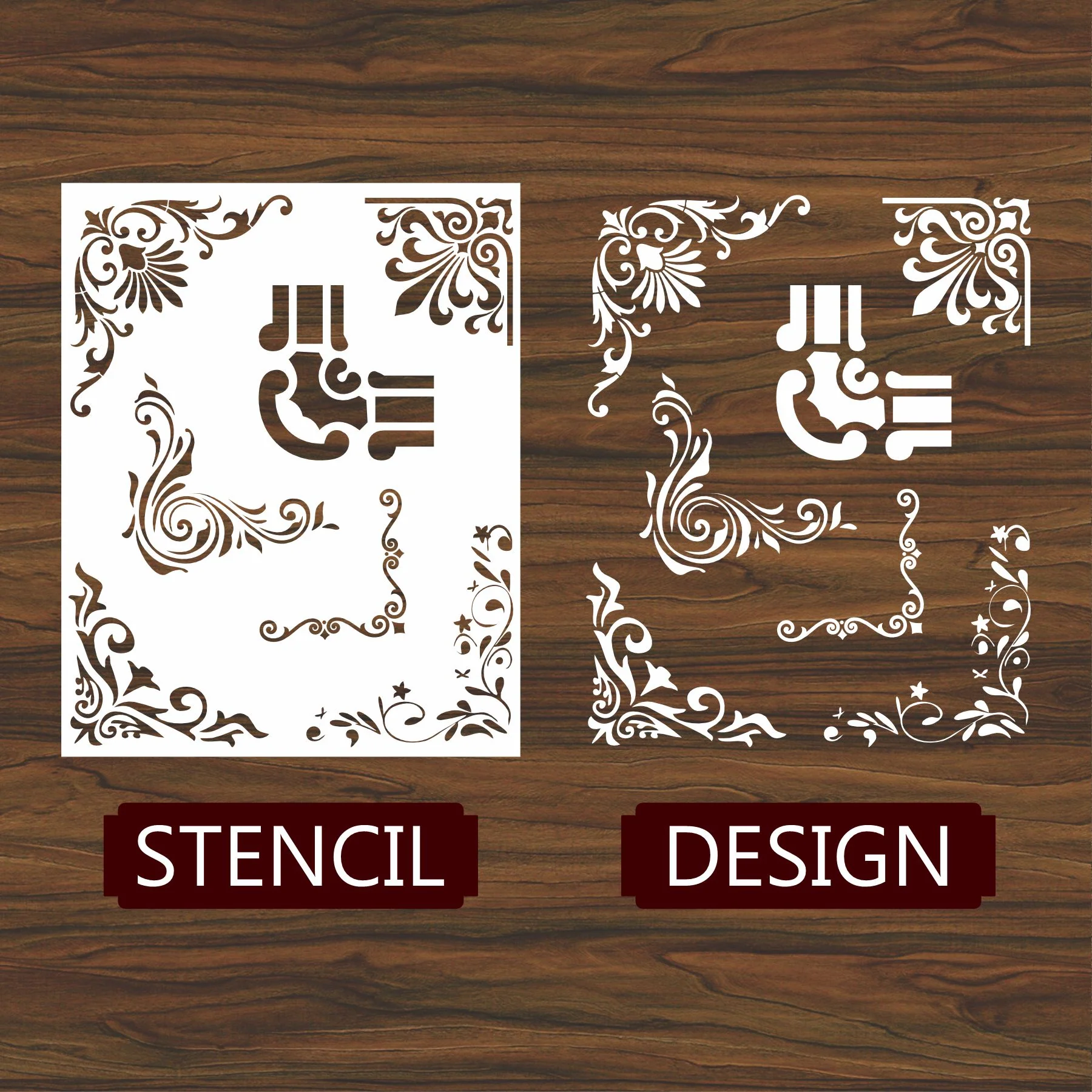 Corner Stencil For Canvas And Wall Painting.ID #483 - Image 4