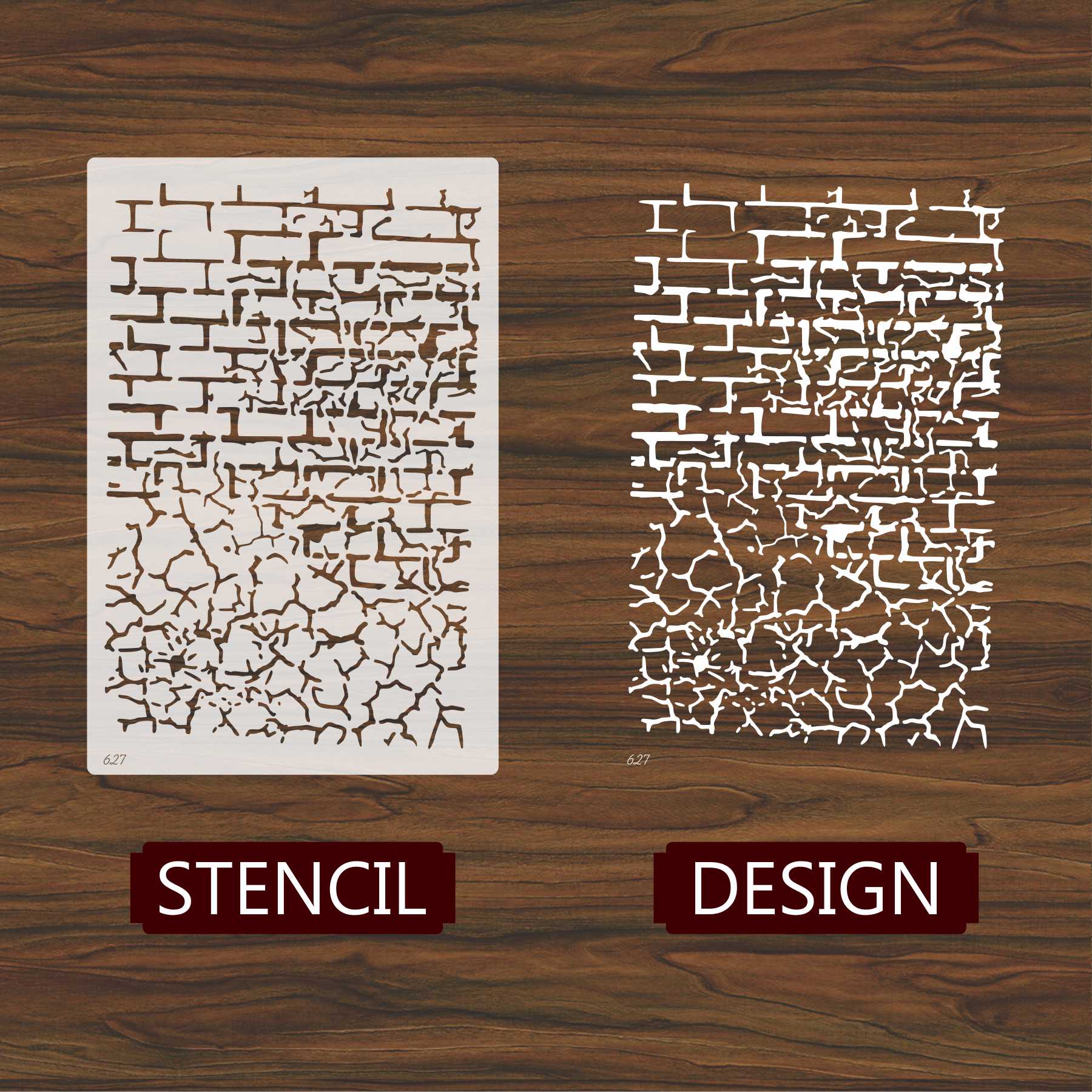 Craket and Brick Stencil Painting Scrapbook Coloring Embossing Album Decor Template. ID #627 - Image 4