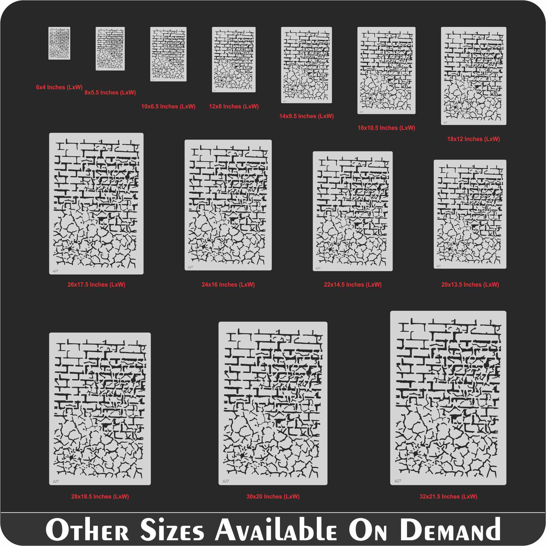 Craket and Brick Stencil Painting Scrapbook Coloring Embossing Album Decor Template. ID #627 - Image 8