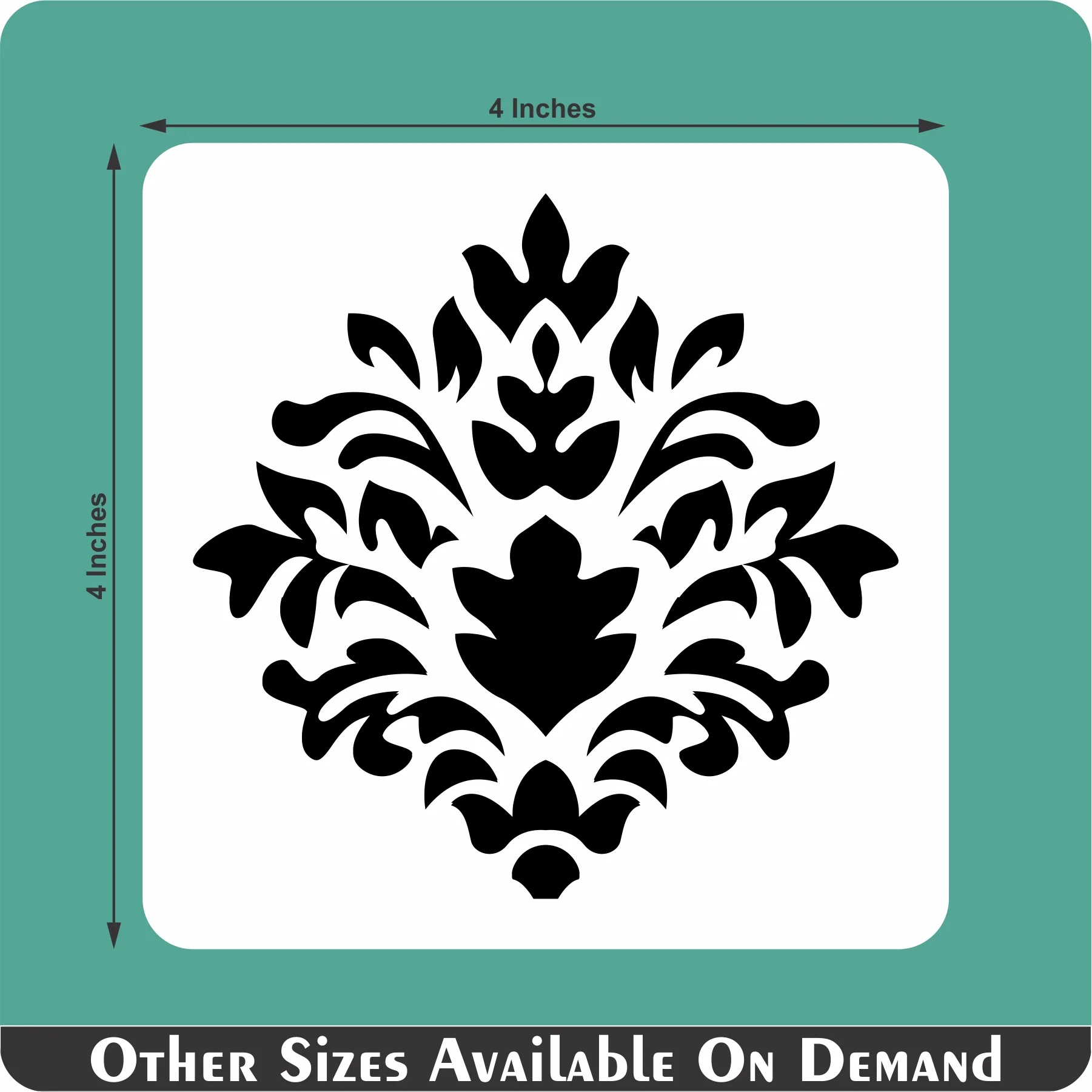 Crest Damask Reusable Stencil For Canvas And Wall Painting.ID#216 - Image 10