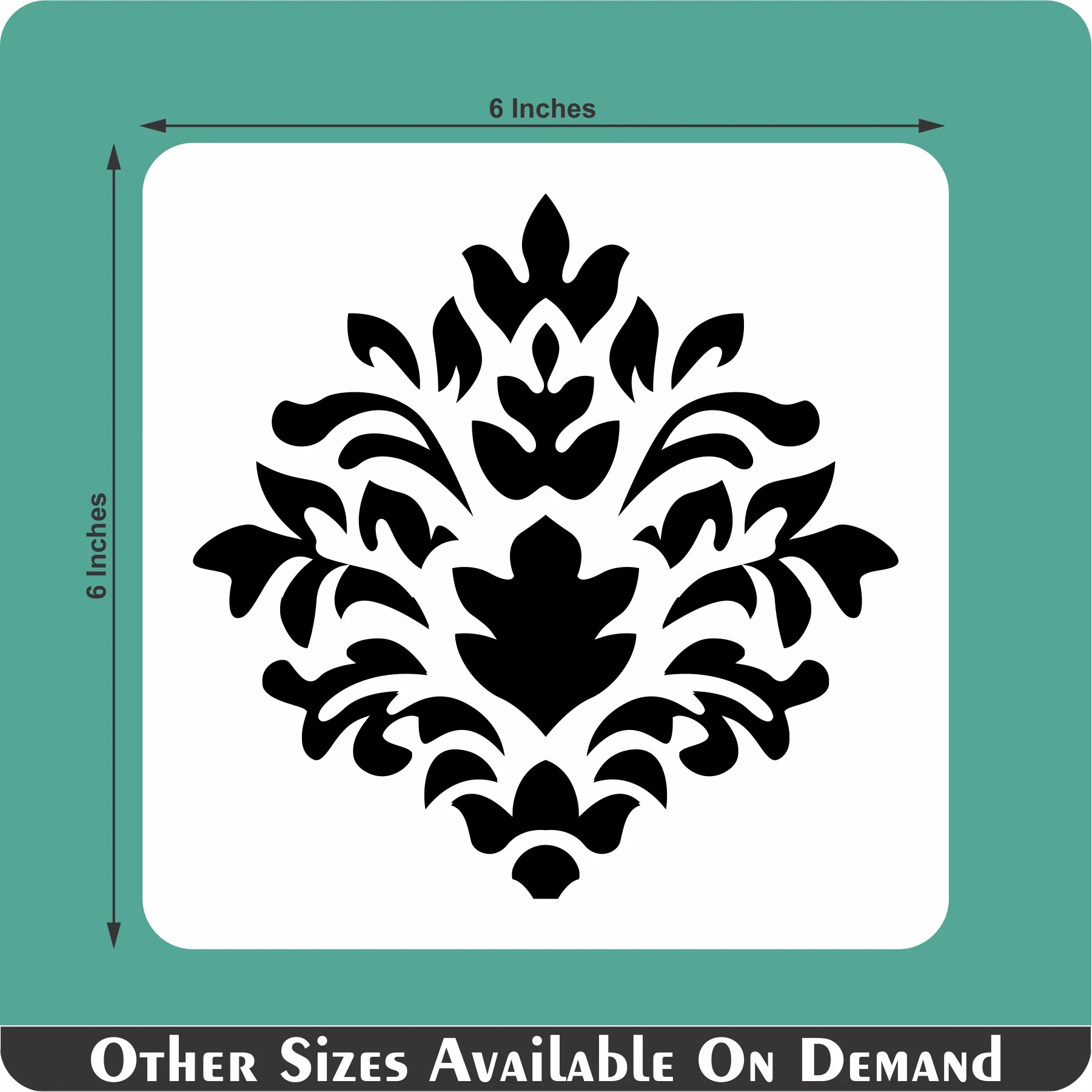 Crest Damask Reusable Stencil For Canvas And Wall Painting.ID#216 - Image 11