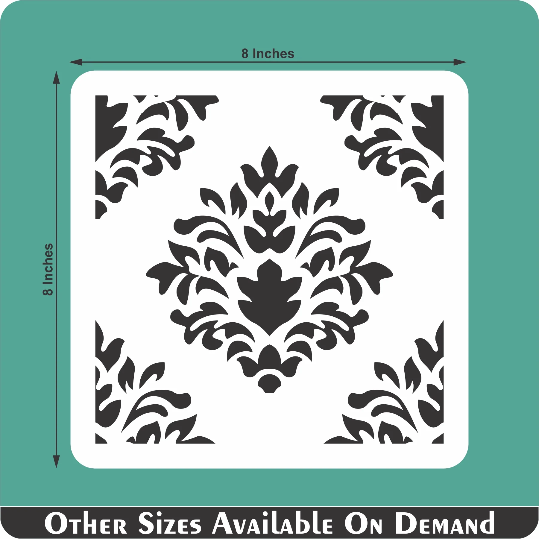 Crest Damask Reusable Stencil For Canvas And Wall Painting.ID#216 - Image 12
