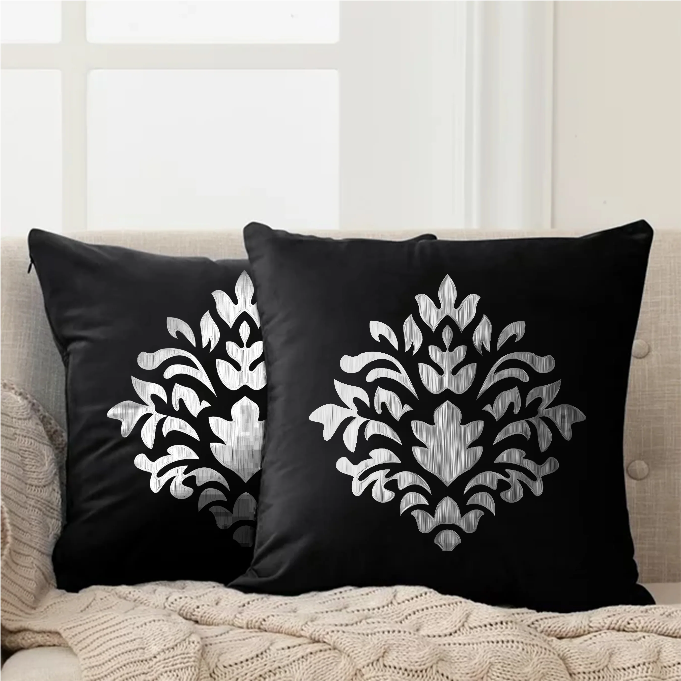 Crest Damask Reusable Stencil For Canvas And Wall Painting.ID#216 - Image 2