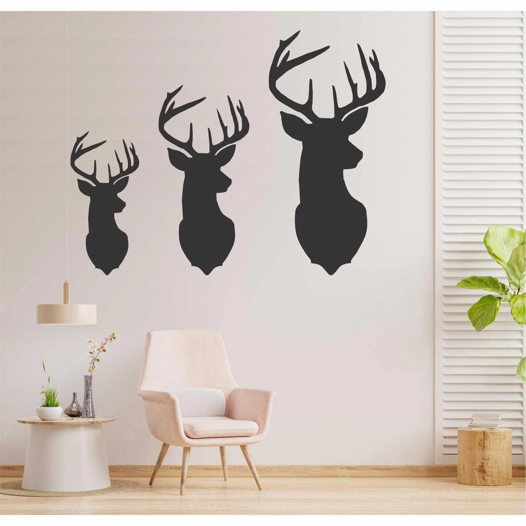 Cristmas Deer Head Reusable Stencil for Canvas and wall painting.ID# 440 - Image 2