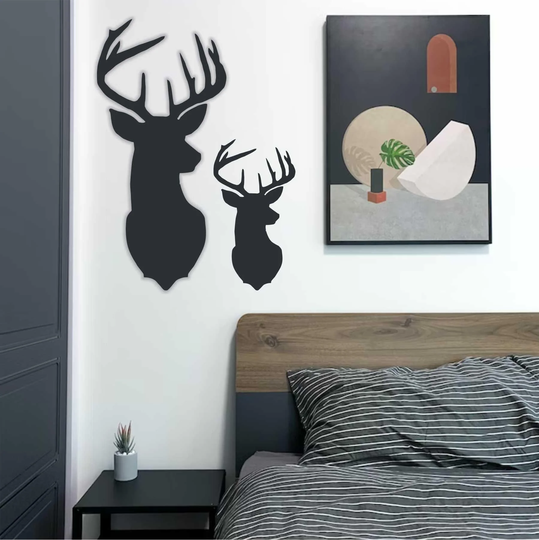 Cristmas Deer Head Reusable Stencil for Canvas and wall painting.ID# 440 - Image 4