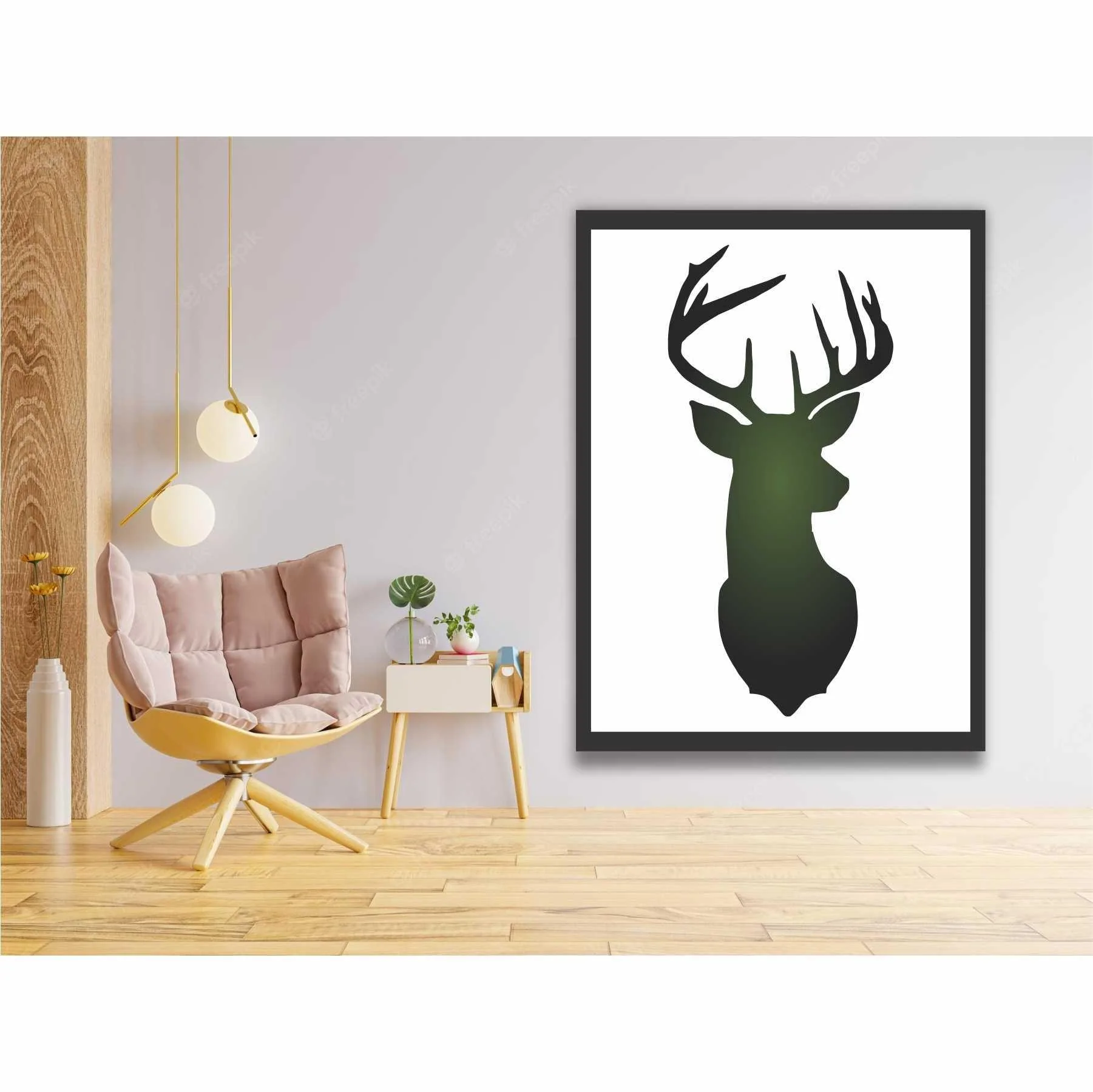 Cristmas Deer Head Reusable Stencil for Canvas and wall painting.ID# 440 - Image 5
