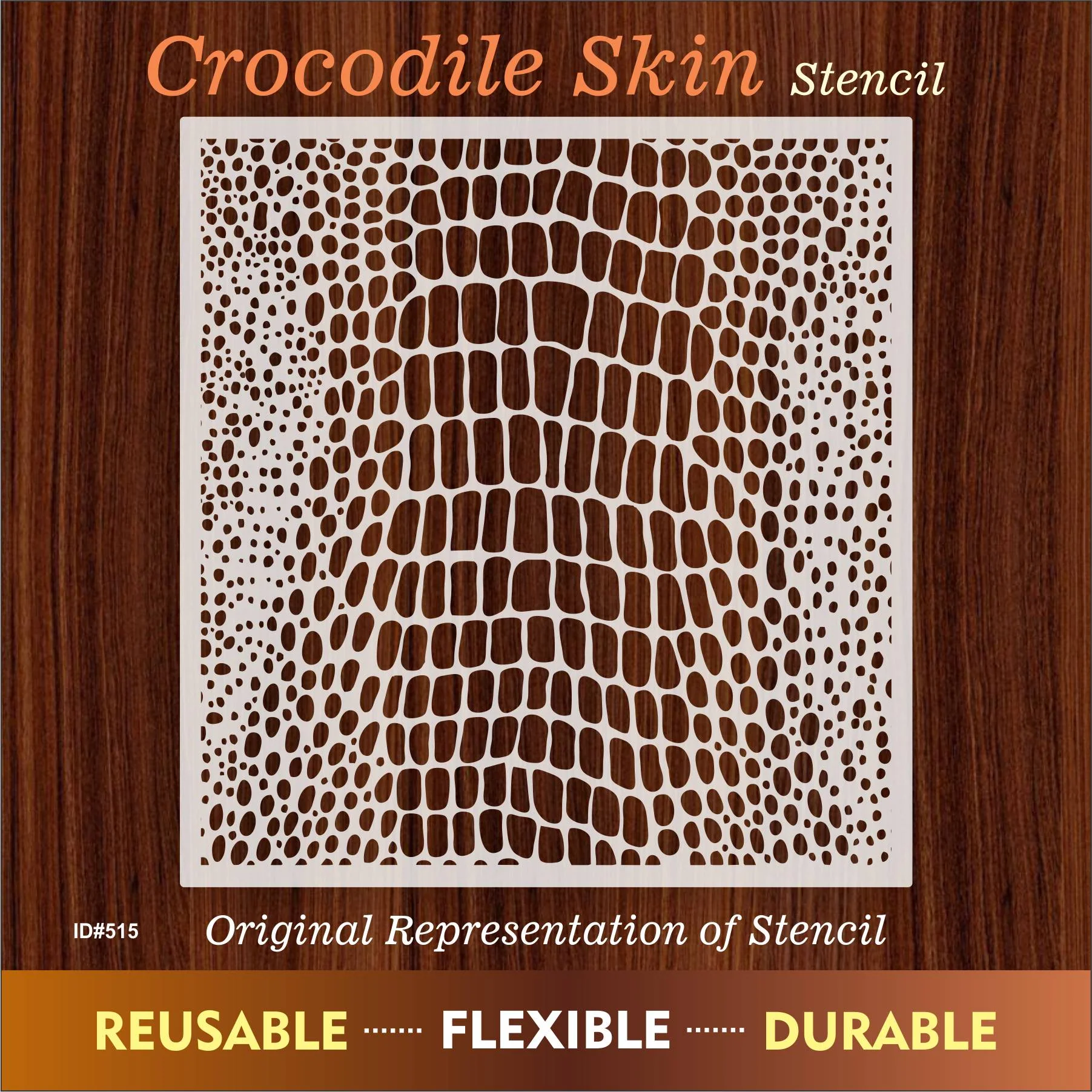 Crocodile Skin Stencil Wall Painting Scrapbooking Stamping Embossing and Clothes Painting Paper Card Template. ID #515 - Image 7