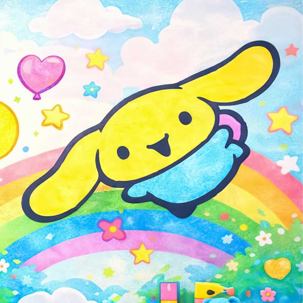 Cute Cartoon Character Pack Stencil for Wall, Wood & Fabric Painting – Kawaii Kids Art Design – Pack of 4 – ID# 801 - Image 7