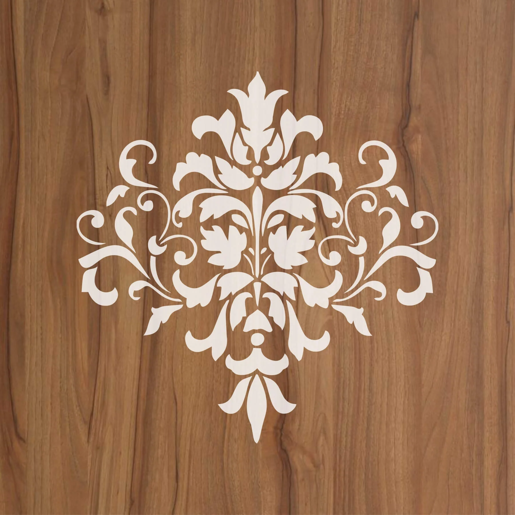 Damask Floral Allover Pattern Reusable Stencil For Canvas And Wall Painting.ID#239 - Image 2