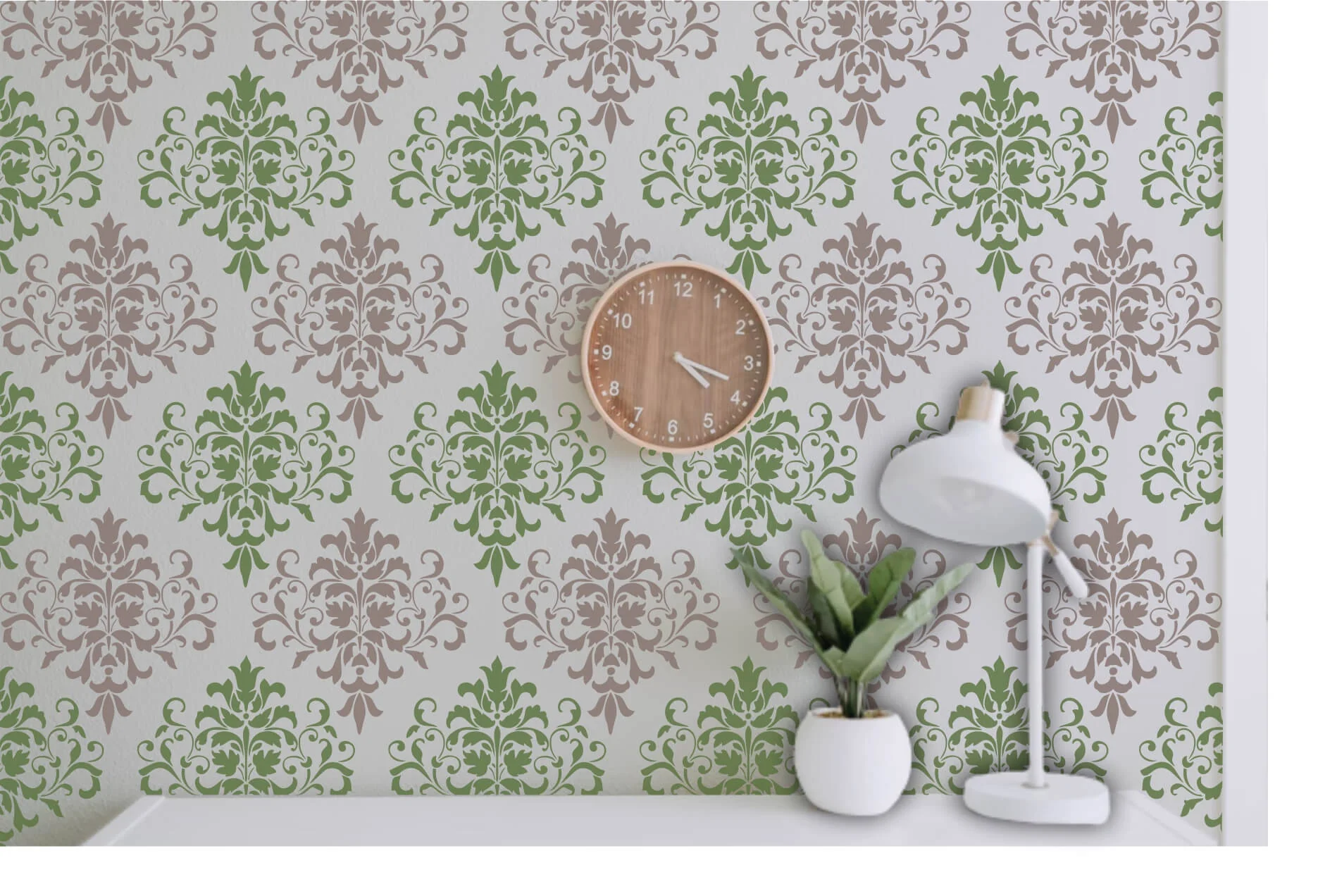 Damask Floral Allover Pattern Reusable Stencil For Canvas And Wall Painting.ID#239 - Image 3