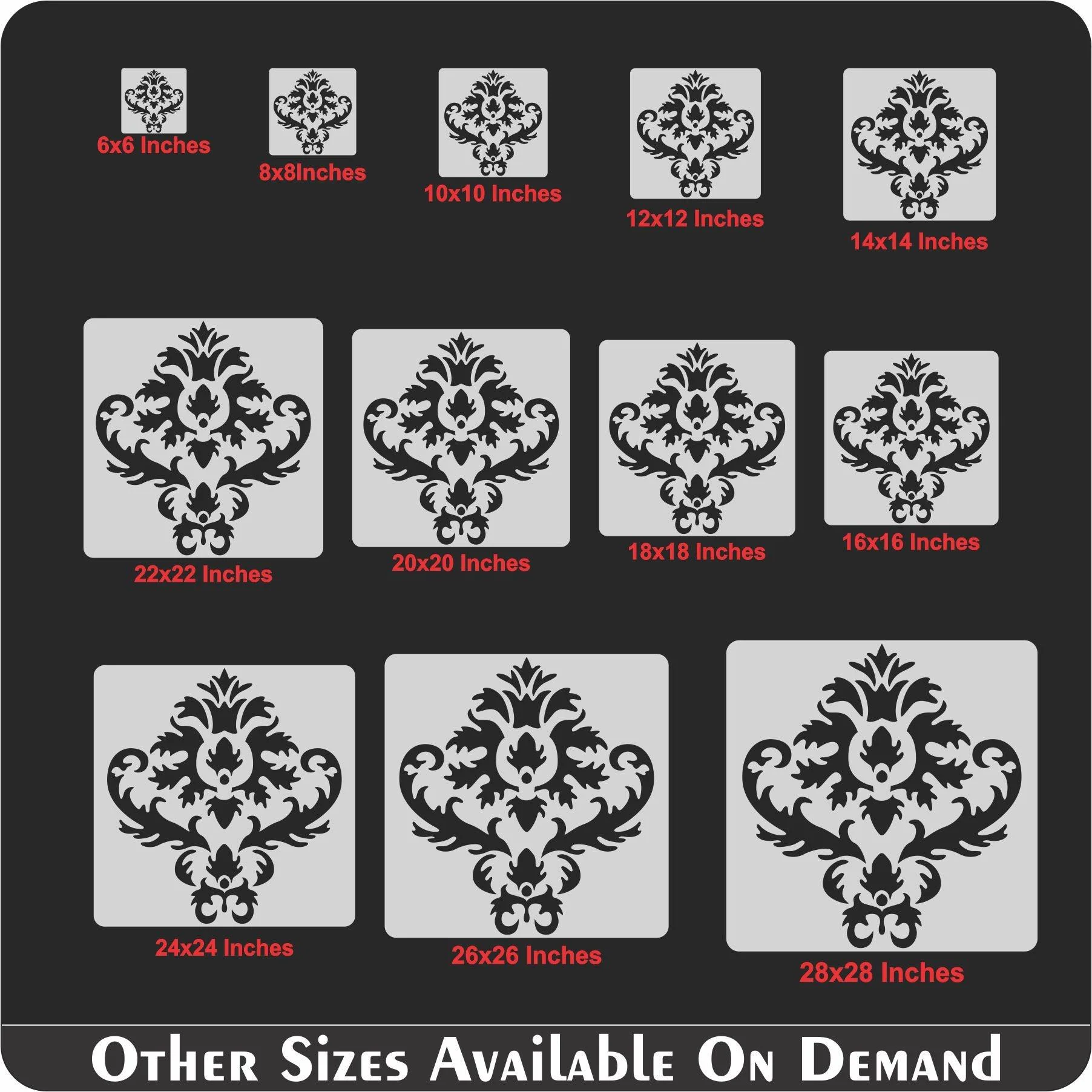 Damask floral pattern Reusable Stencil For Canvas And Wall Painting.ID#211 - Image 10