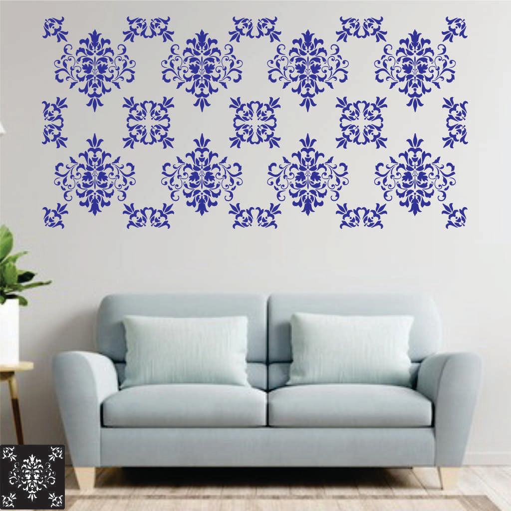 Damask Motif Reusable Stencil for Canvas and wall painting.ID#152 - Image 5