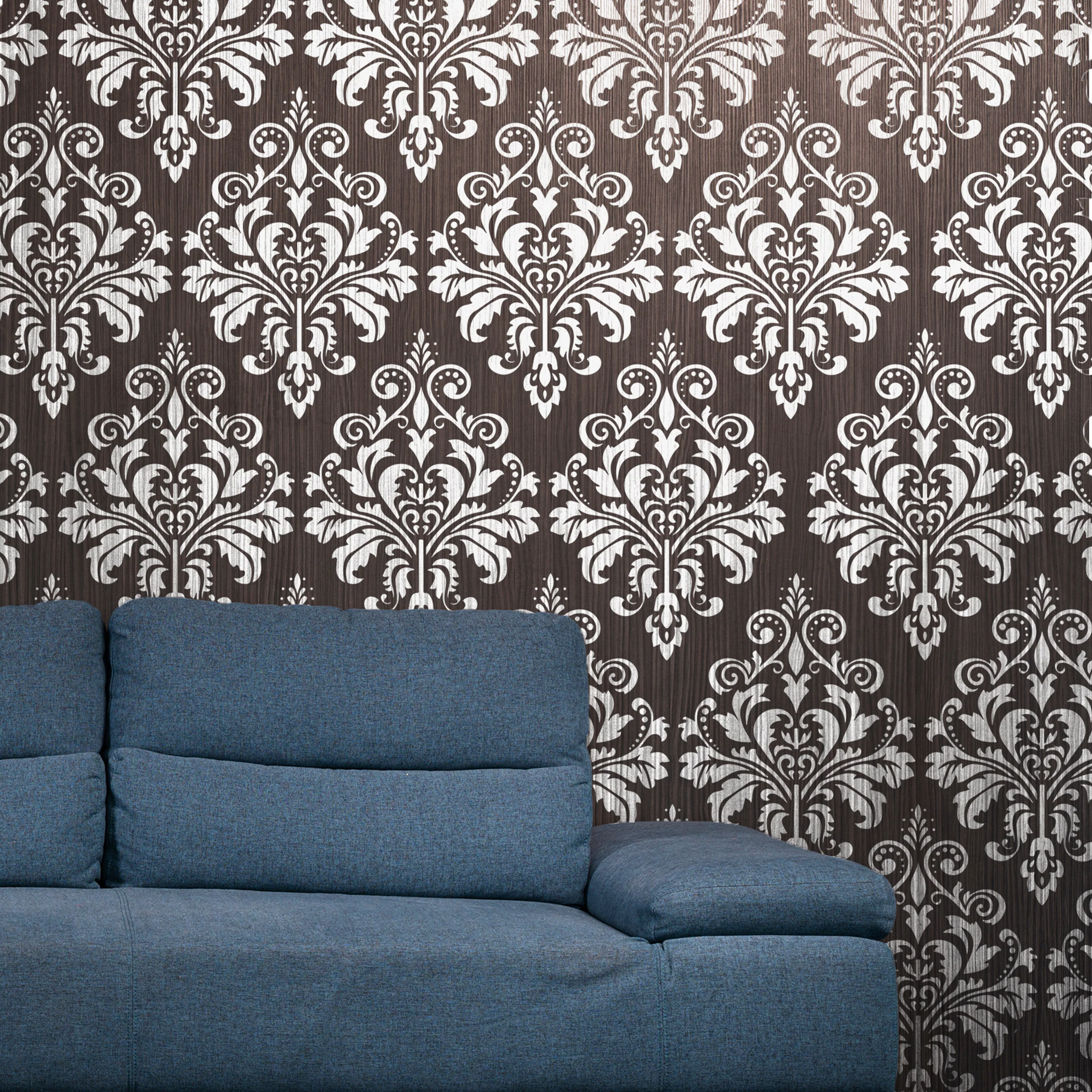 Damask Motif Reusable Stencil for Canvas and wall painting.ID#151 - Image 5
