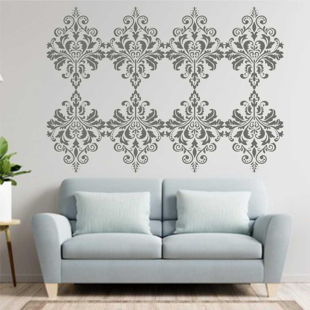 Damask Motif Reusable Stencil for Canvas and wall painting.ID#151 - Image 6