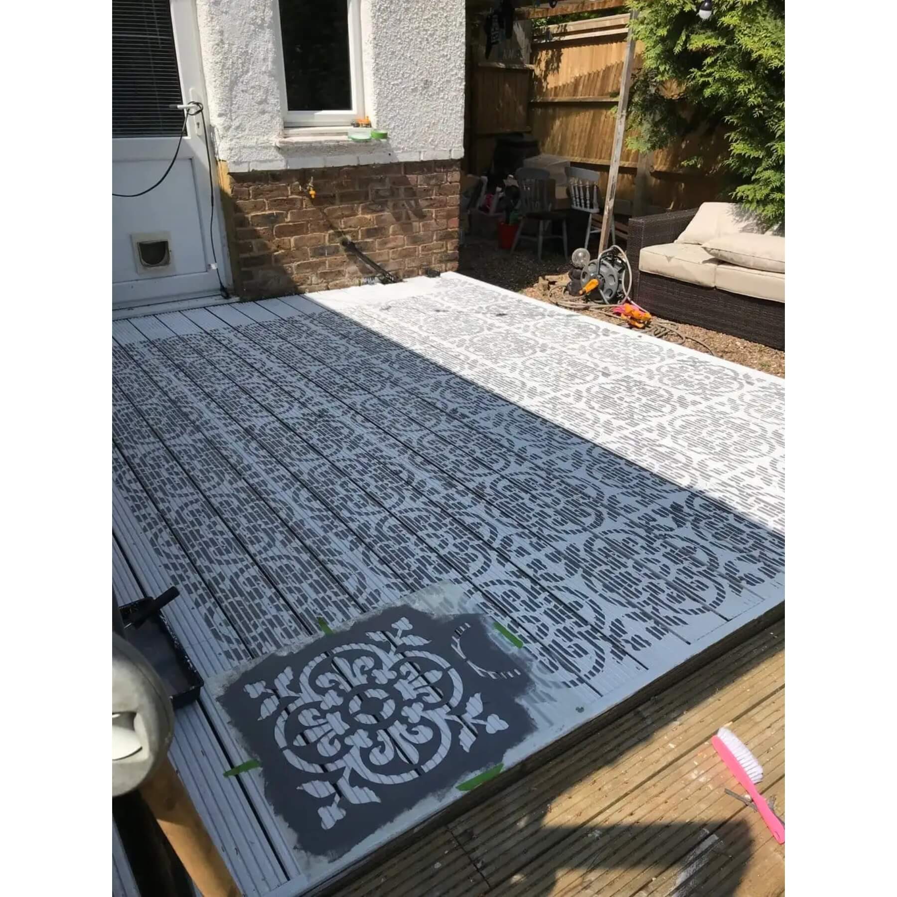 Damask Motif Reusable Stencil For Canvas And Wall Painting.ID#235 - Image 10