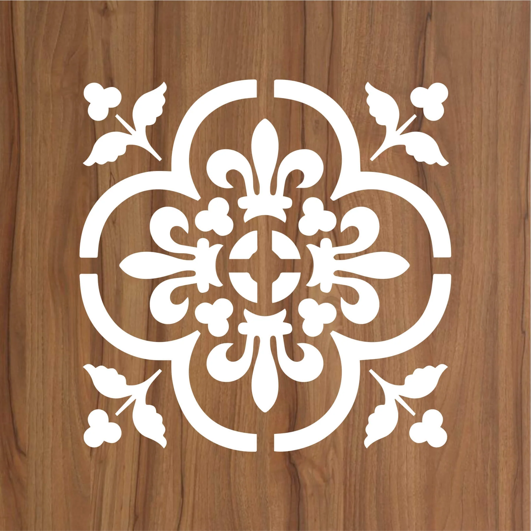 Damask Motif Reusable Stencil For Canvas And Wall Painting.ID#235 - Image 2