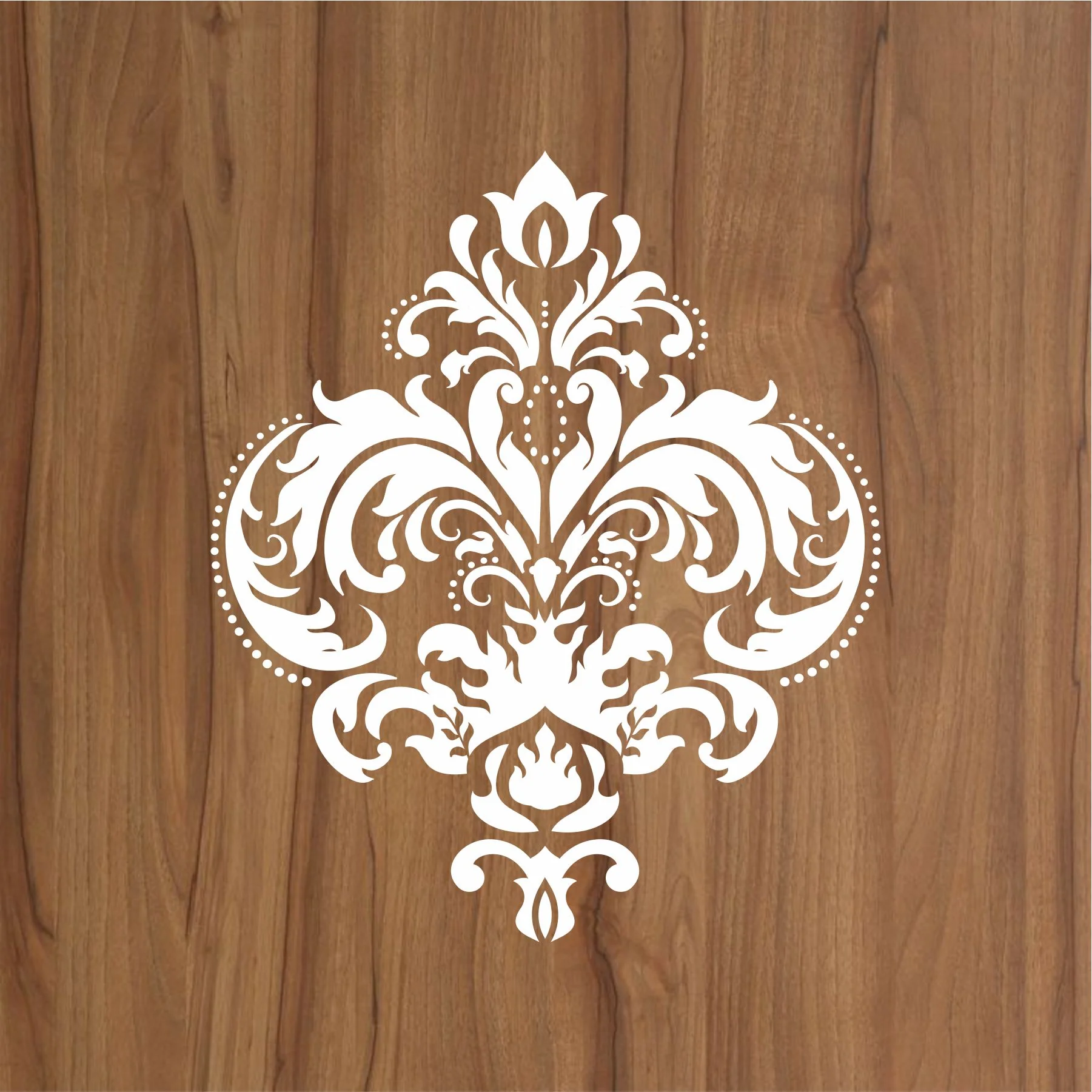 Modern Damask Motif Reusable Stencil for Canvas and wall painting.ID#466 - Image 2