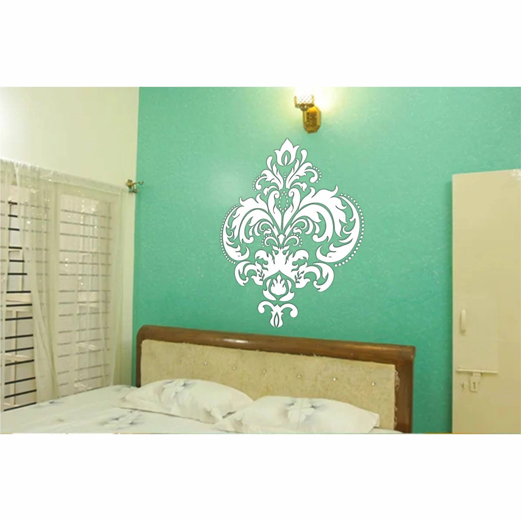 Modern Damask Motif Reusable Stencil for Canvas and wall painting.ID#466 - Image 6