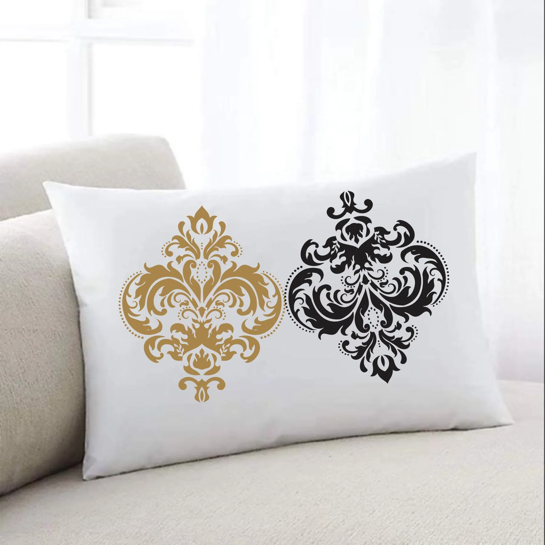 Modern Damask Motif Reusable Stencil for Canvas and wall painting.ID#466 - Image 7